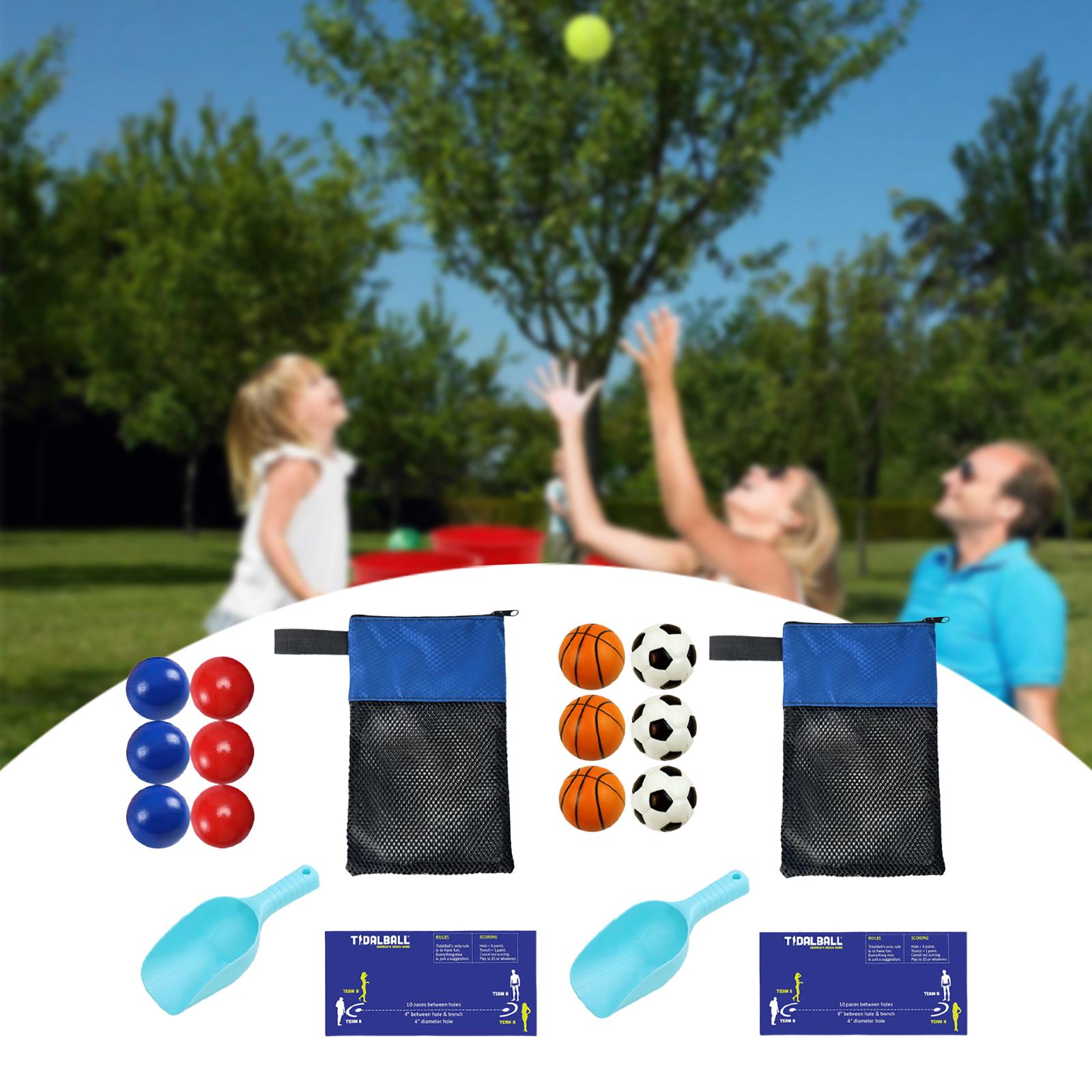 Beach Game Compact Portable Convenient Outdoors Game for Lawn Holiday Yard Red and blue balls