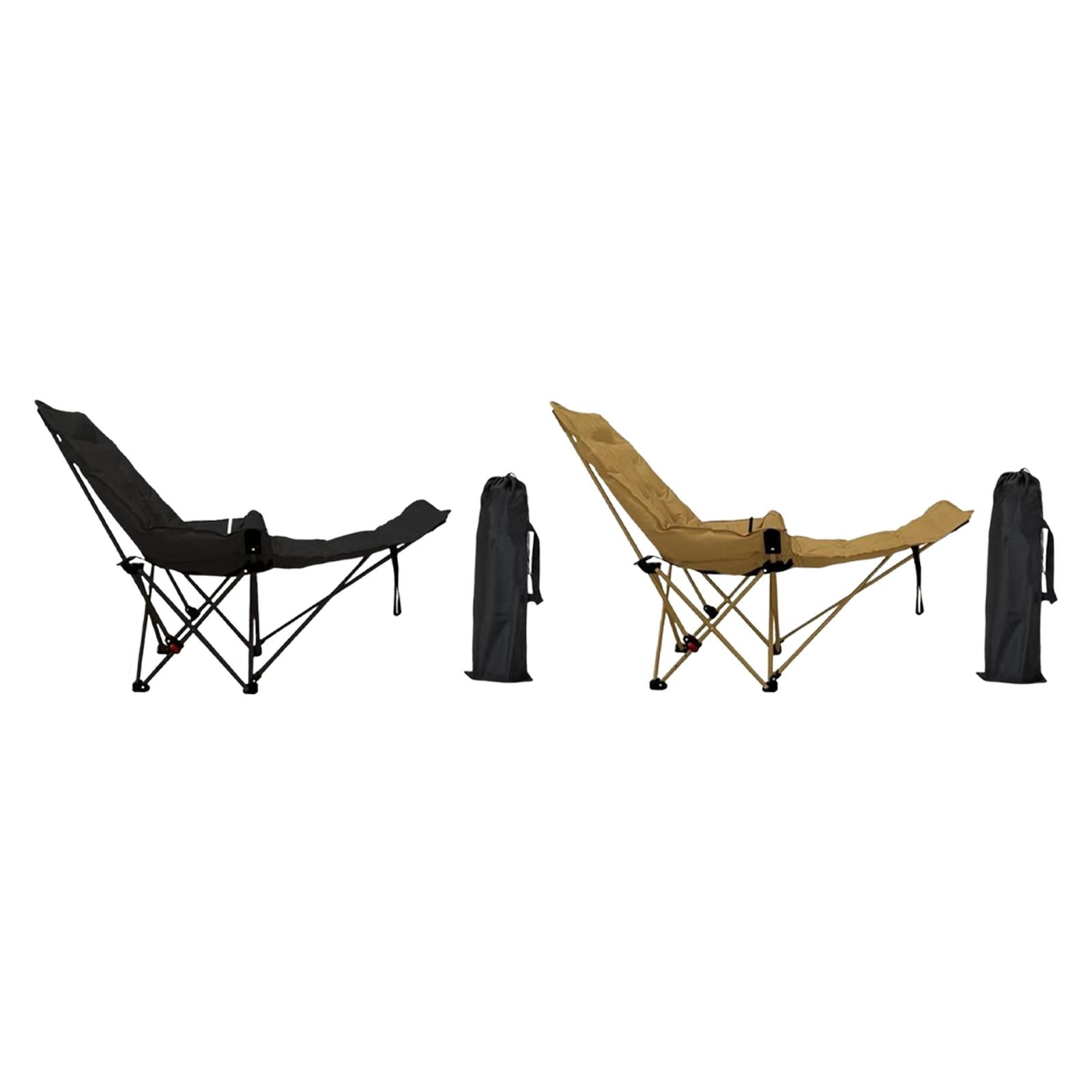 Reclining Camping Chair Folding Chaise Lounge Chair for Patio Traveling Pool Khaki