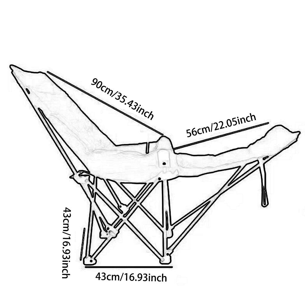 Reclining Camping Chair Comfortable Folding Camp Chair for Park Lawn Fishing Black