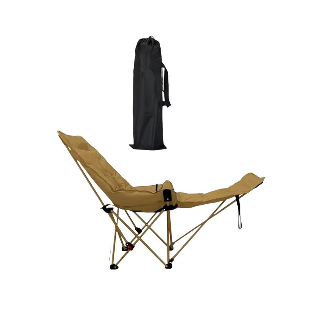 Reclining Camping Chair Comfortable Folding Camp Chair for Park Lawn Fishing Khaki