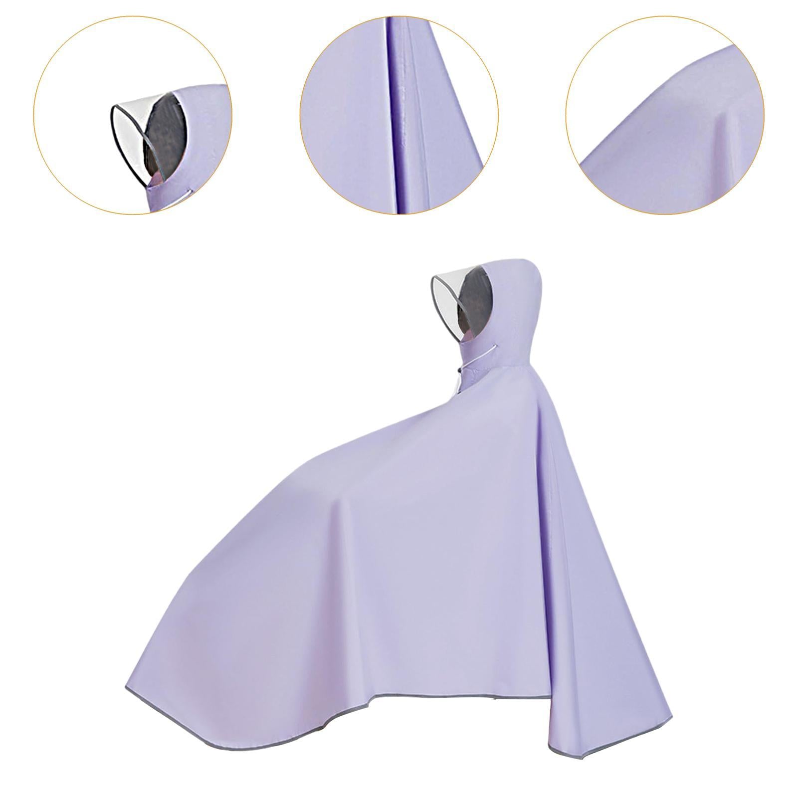 Bike Rain Poncho Hooded for Adults Rainproof Thick Compact Bicycle Rain Cape Purple