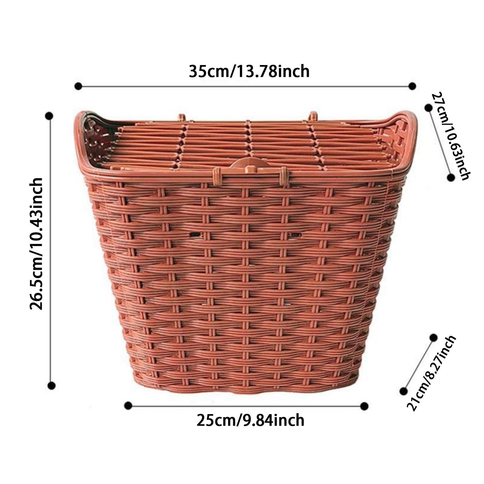 Bike Basket Lightweight Pannier Easy to Install with Lid for Road Bikes Toys Brown