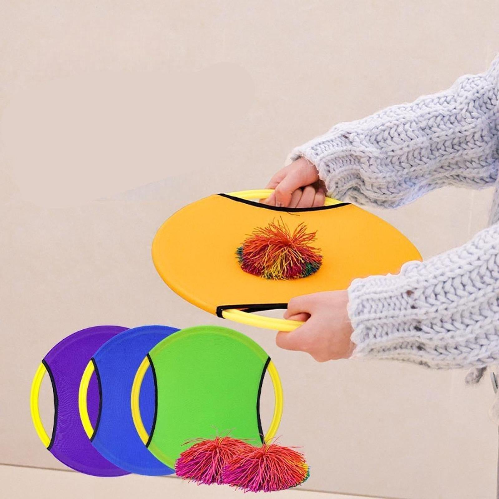 Bouncy Paddle Stringy Ball Beach Sensory Activity Trampoline Paddle Ball Set Orange