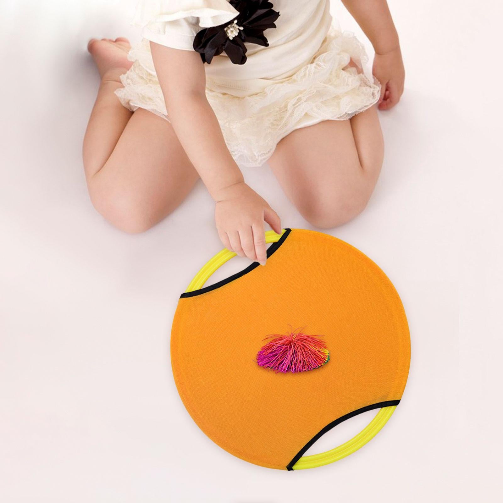 Bouncy Paddle Stringy Ball Beach Sensory Activity Trampoline Paddle Ball Set Orange