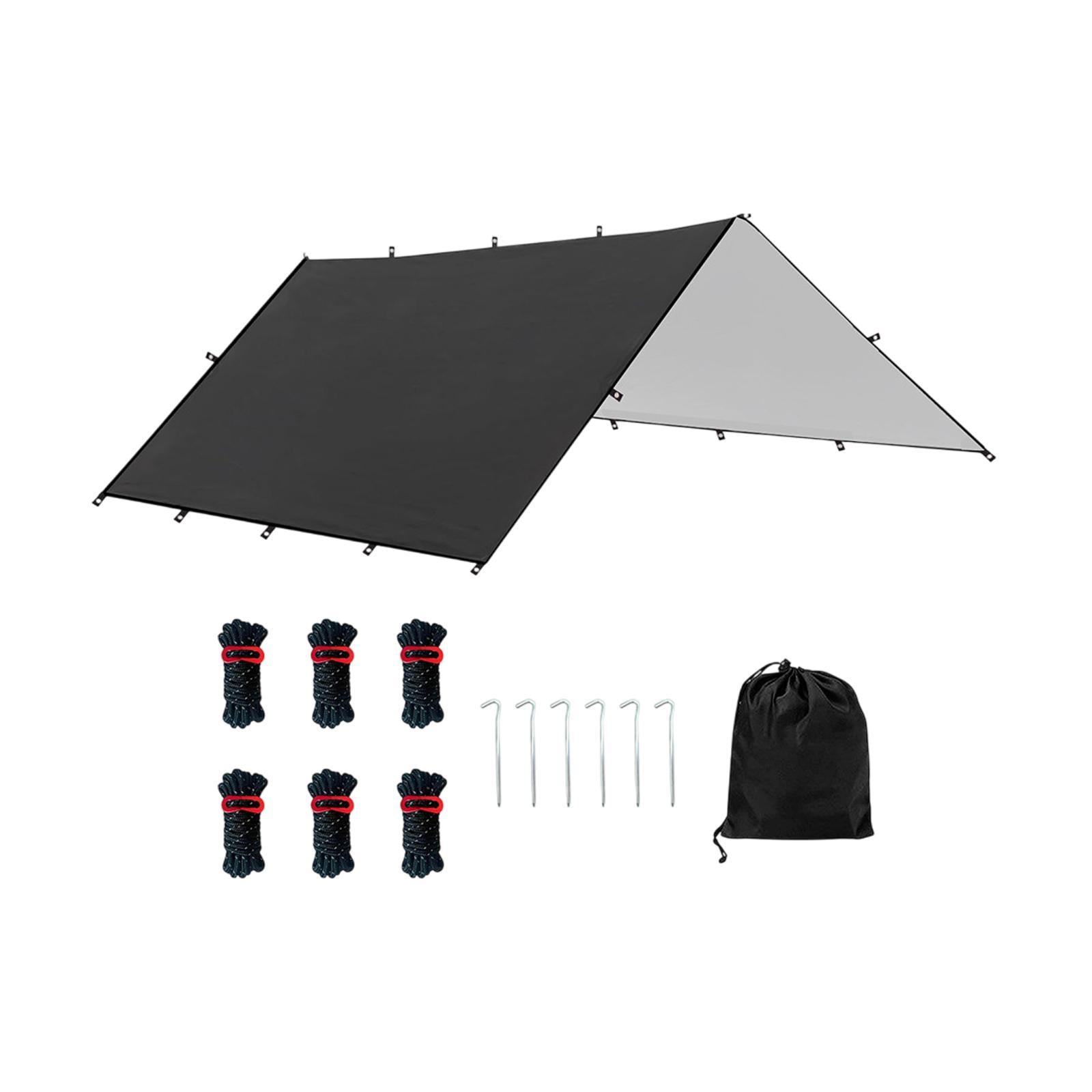 Camping Tent Tarp Foldable Multipurpose for Outdoor Adventure Easily Install Black L