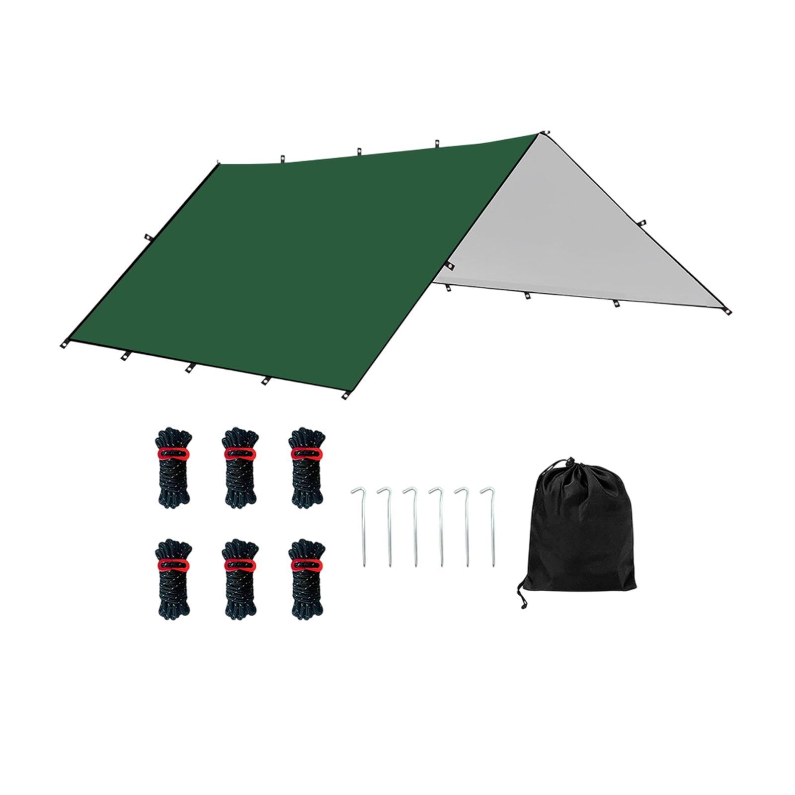 Camping Tent Tarp Foldable Multipurpose for Outdoor Adventure Easily Install Green L