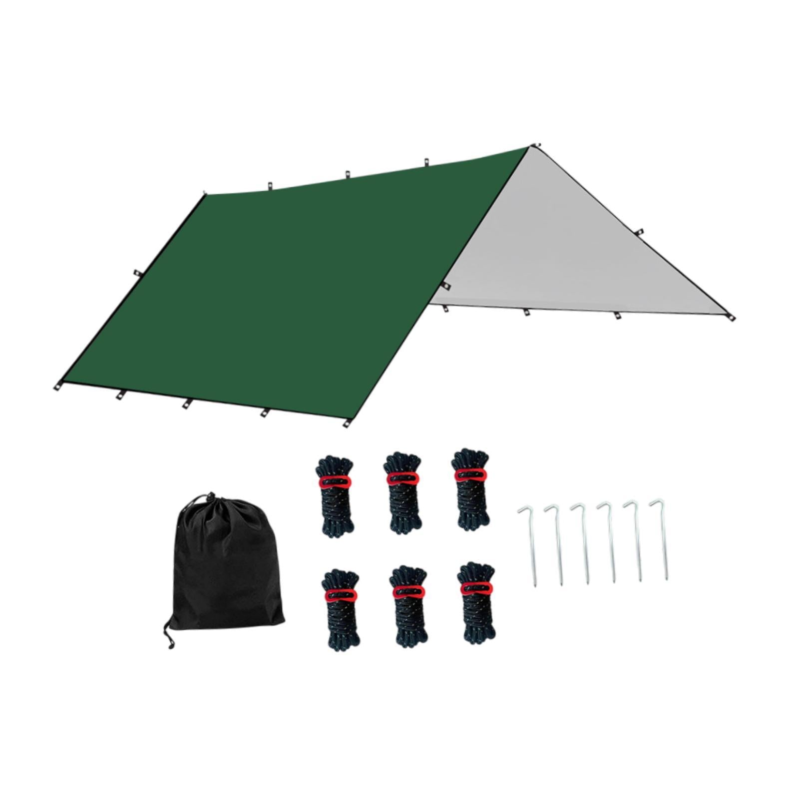 Camping Tent Tarp Foldable Multipurpose for Outdoor Adventure Easily Install Green L