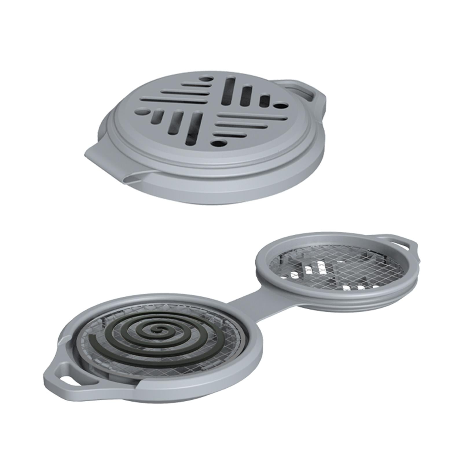 Portable Mosquito Coil Holder Burner for Hiking Party Outdoor Indoor gray