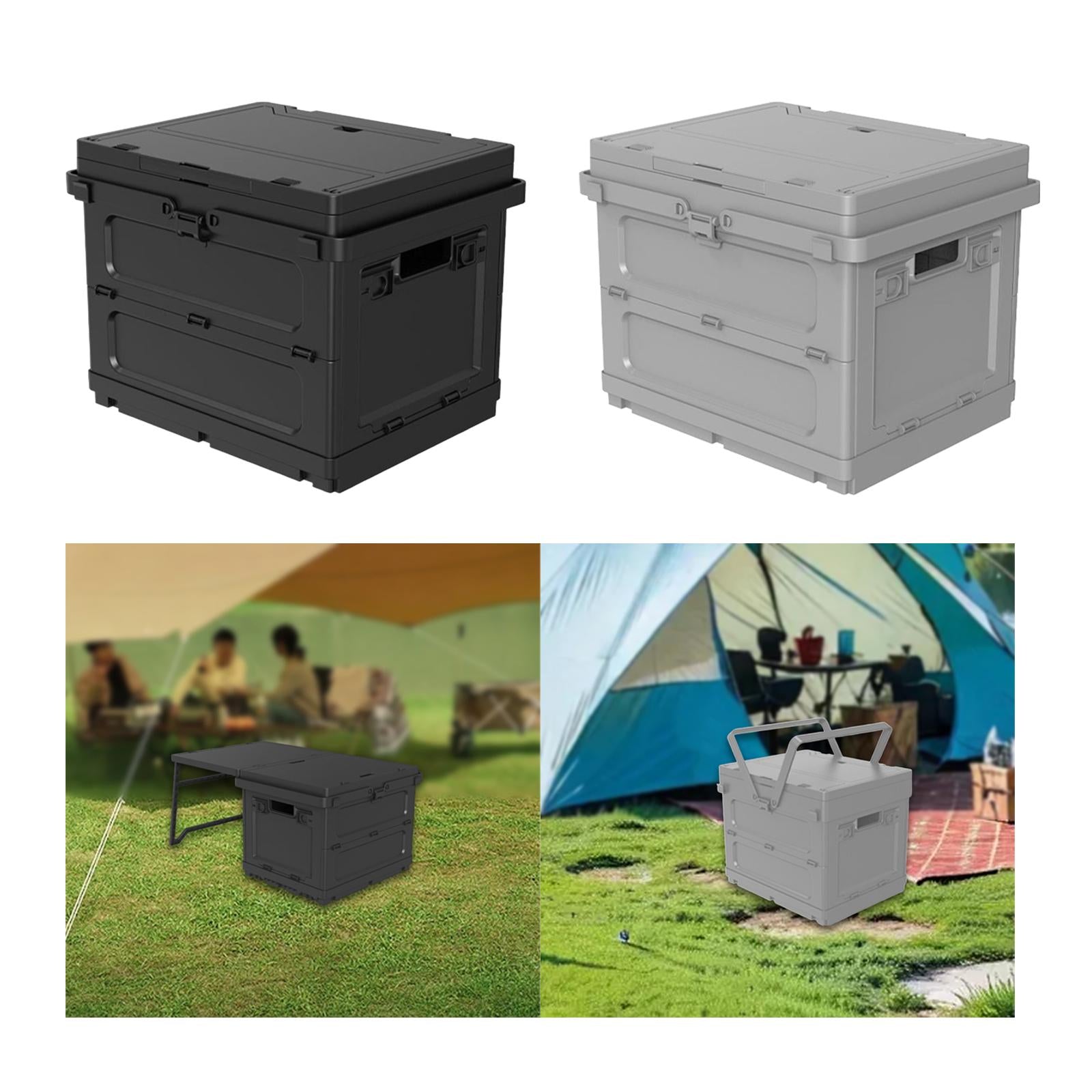 Outdoor Camping Box Versatile Picnic Basket for Traveling Home Garage Hiking Black