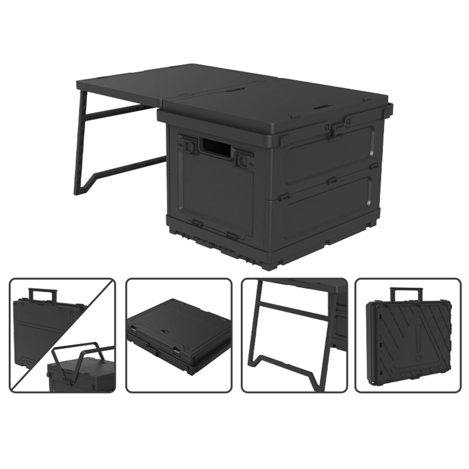 Outdoor Camping Box Versatile Picnic Basket for Traveling Home Garage Hiking Black