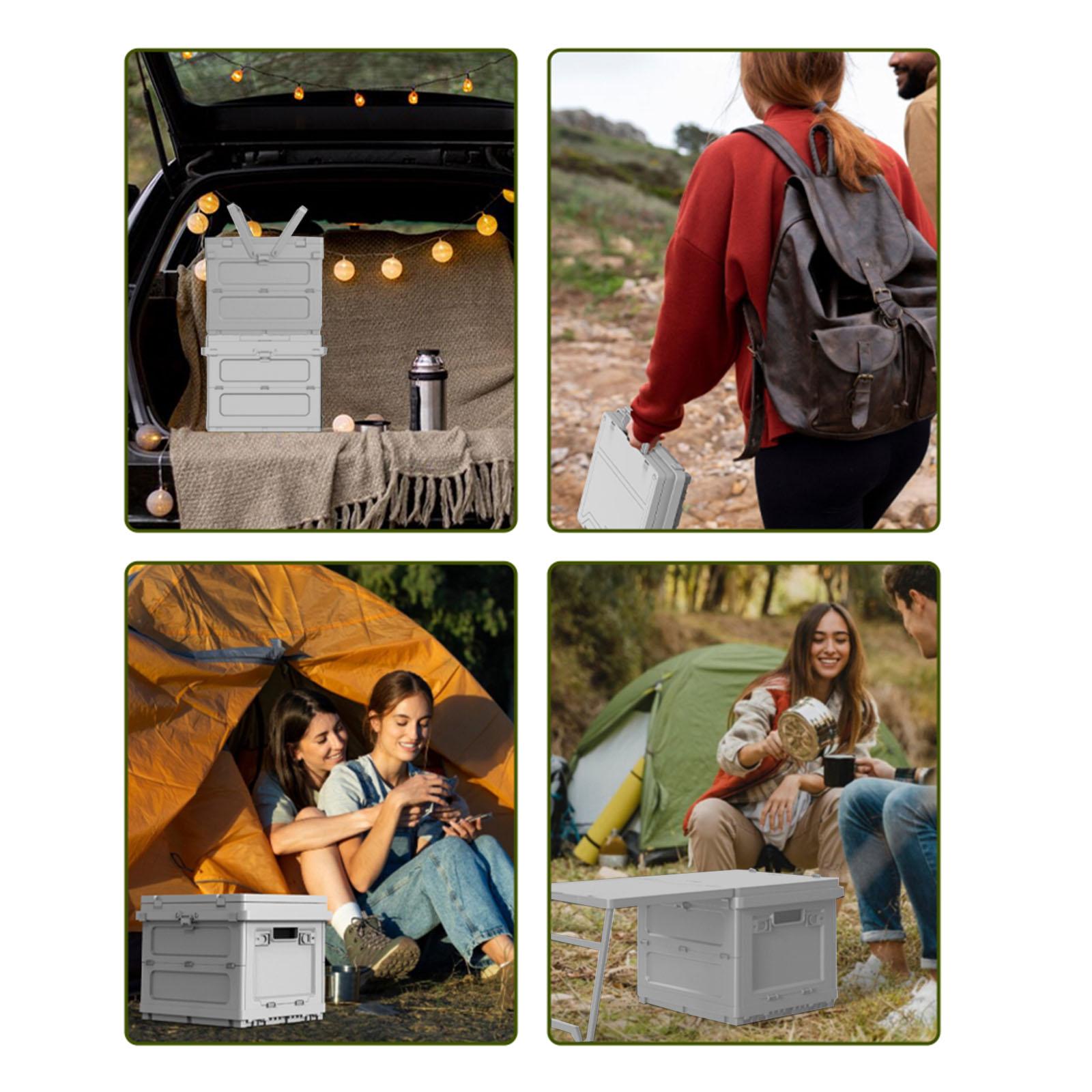 Outdoor Camping Box Versatile Picnic Basket for Traveling Home Garage Hiking Gray
