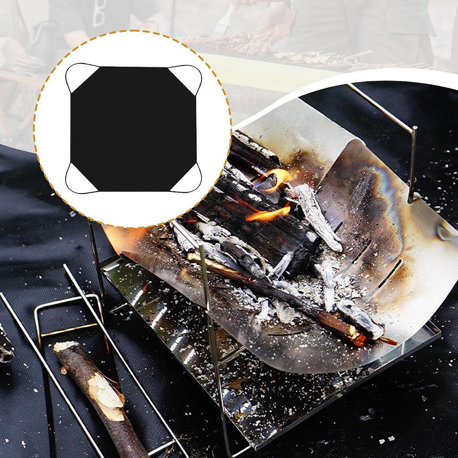 Fire Pit Mat Fireproof Grill Pad Reusable Floor Pad for Grass Picnic Outdoor