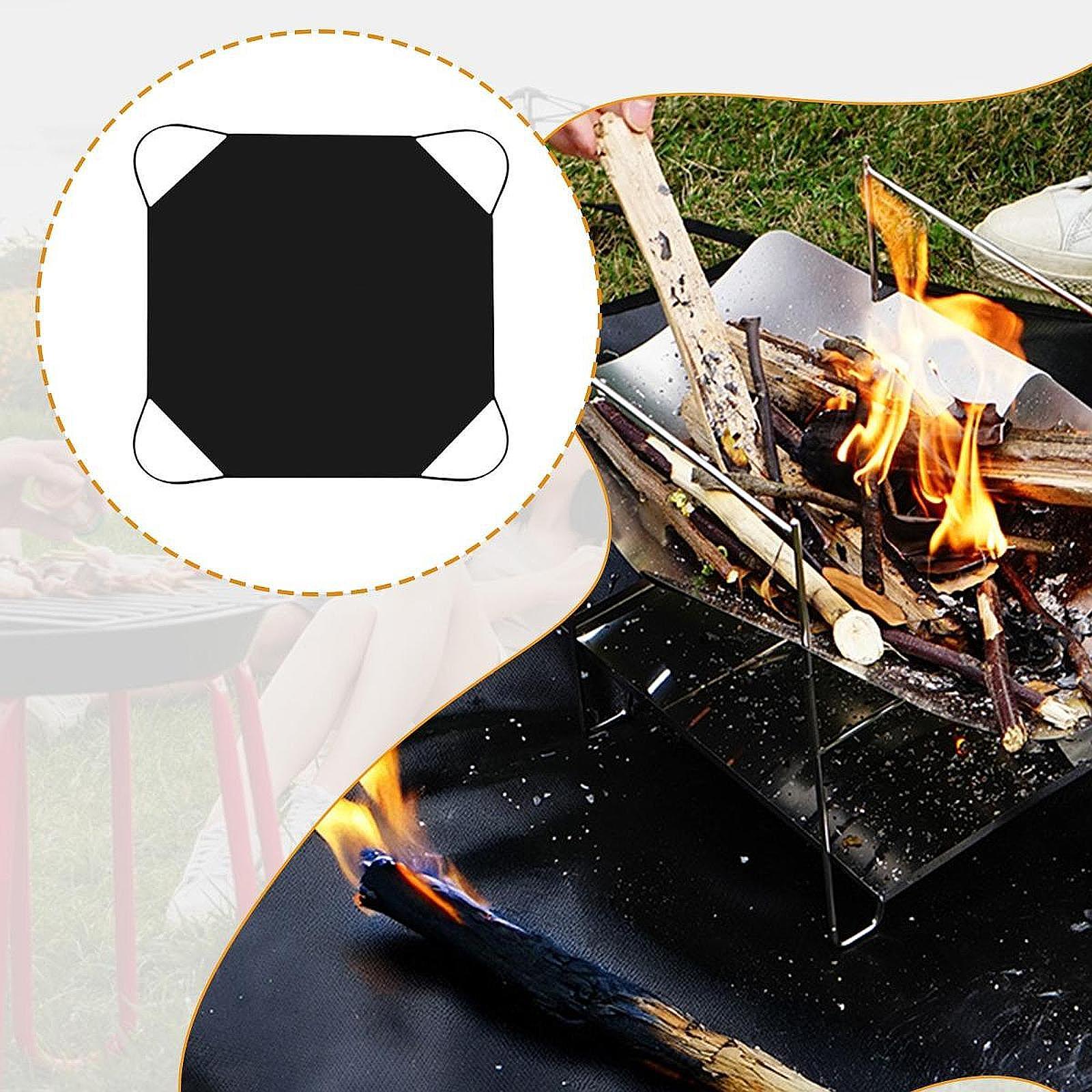 Fire Pit Mat Fireproof Grill Pad Reusable Floor Pad for Grass Picnic Outdoor