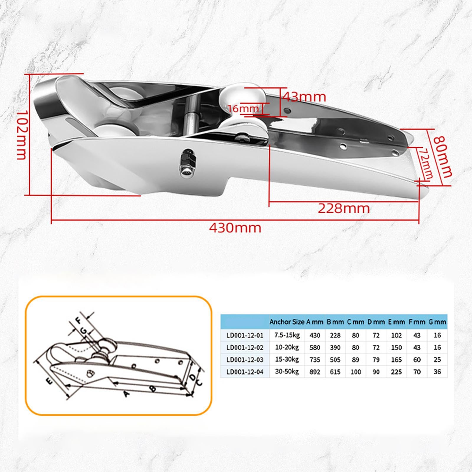 Bow Boat Anchor Roller Double Wheel Anchor Bracket for Yachts Marine Docking L