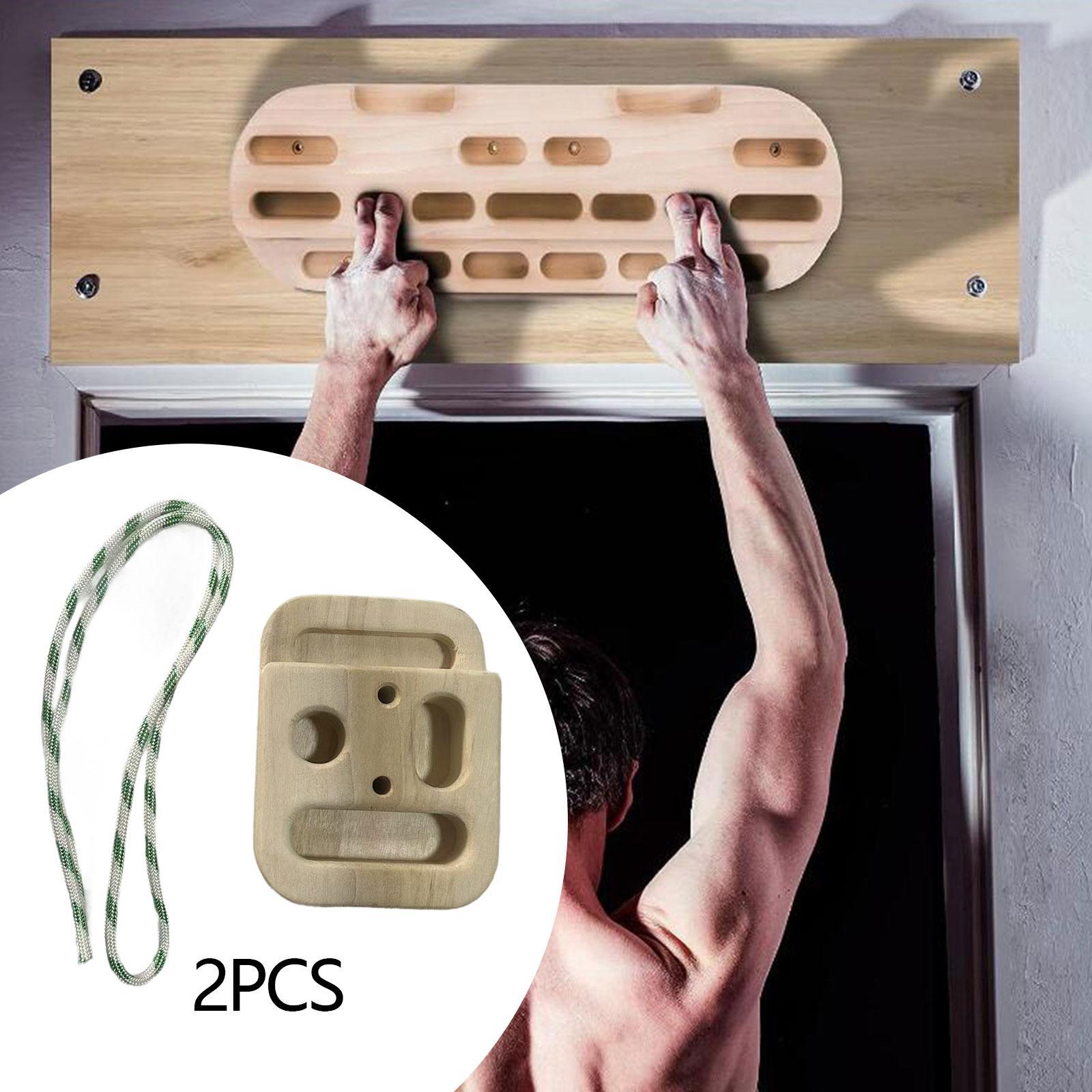 Climbing Hangboard Forearm Exerciser with Rope for Indoor Outdoor Door Frame