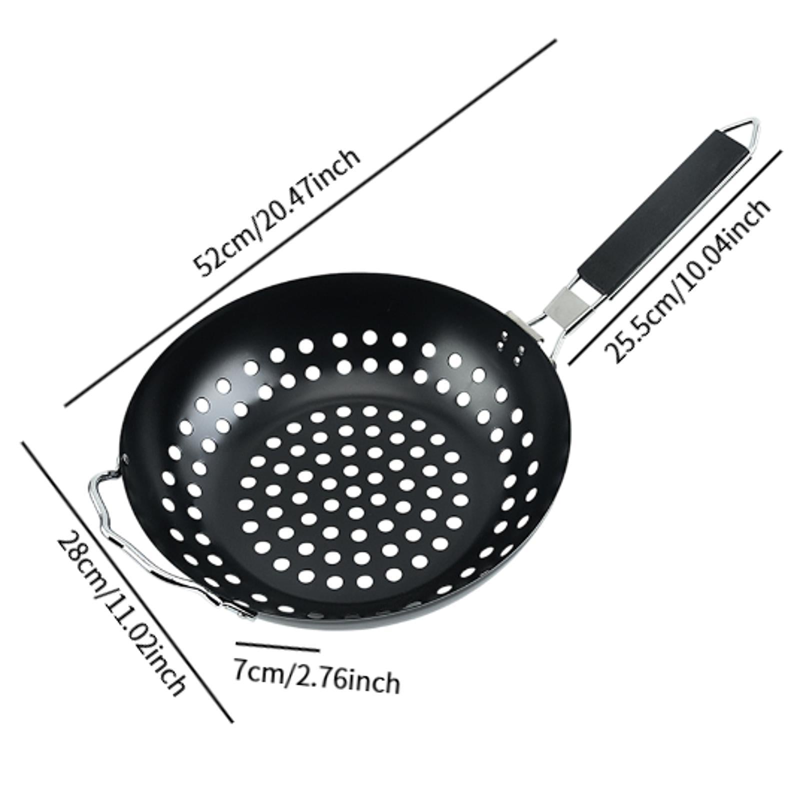 Nonstick 11.02 inch Camping Cookware Cookware with Handle Portable Grill Pan