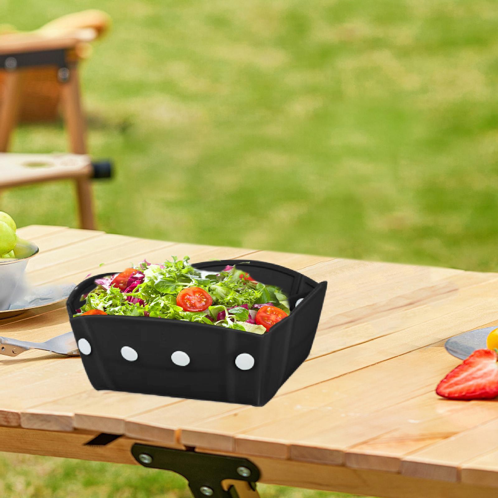 Camping Tableware Folding Plate Bowl Business Trips Outdoor Collapsible Bowl Black