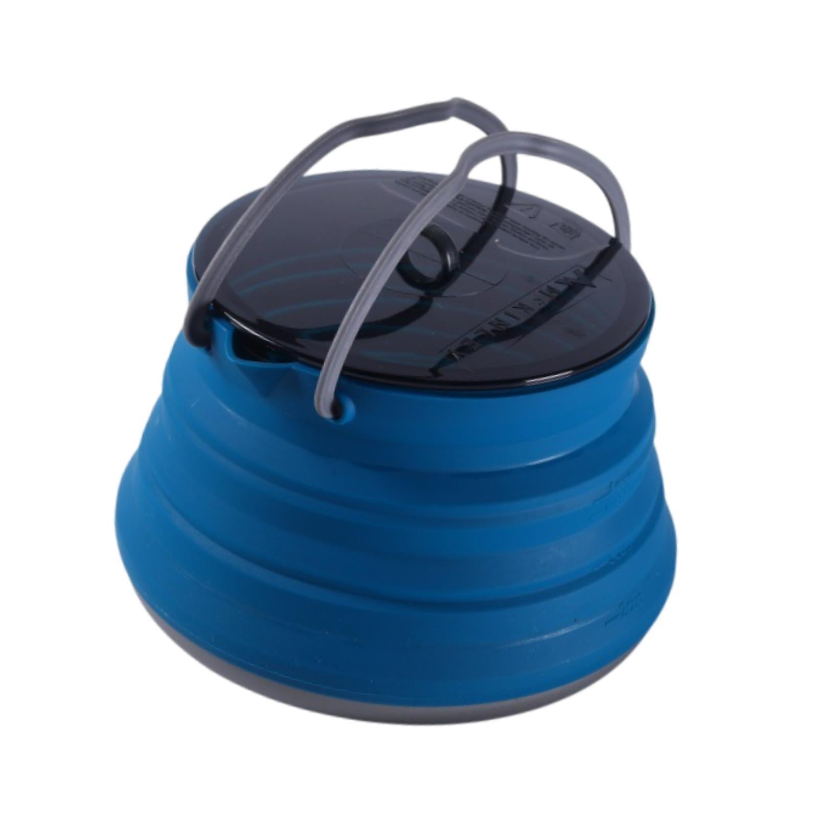 Foldable Camping Kettle 1.5L Multiuse for Backpacking Outdoors Boiling Water Blue