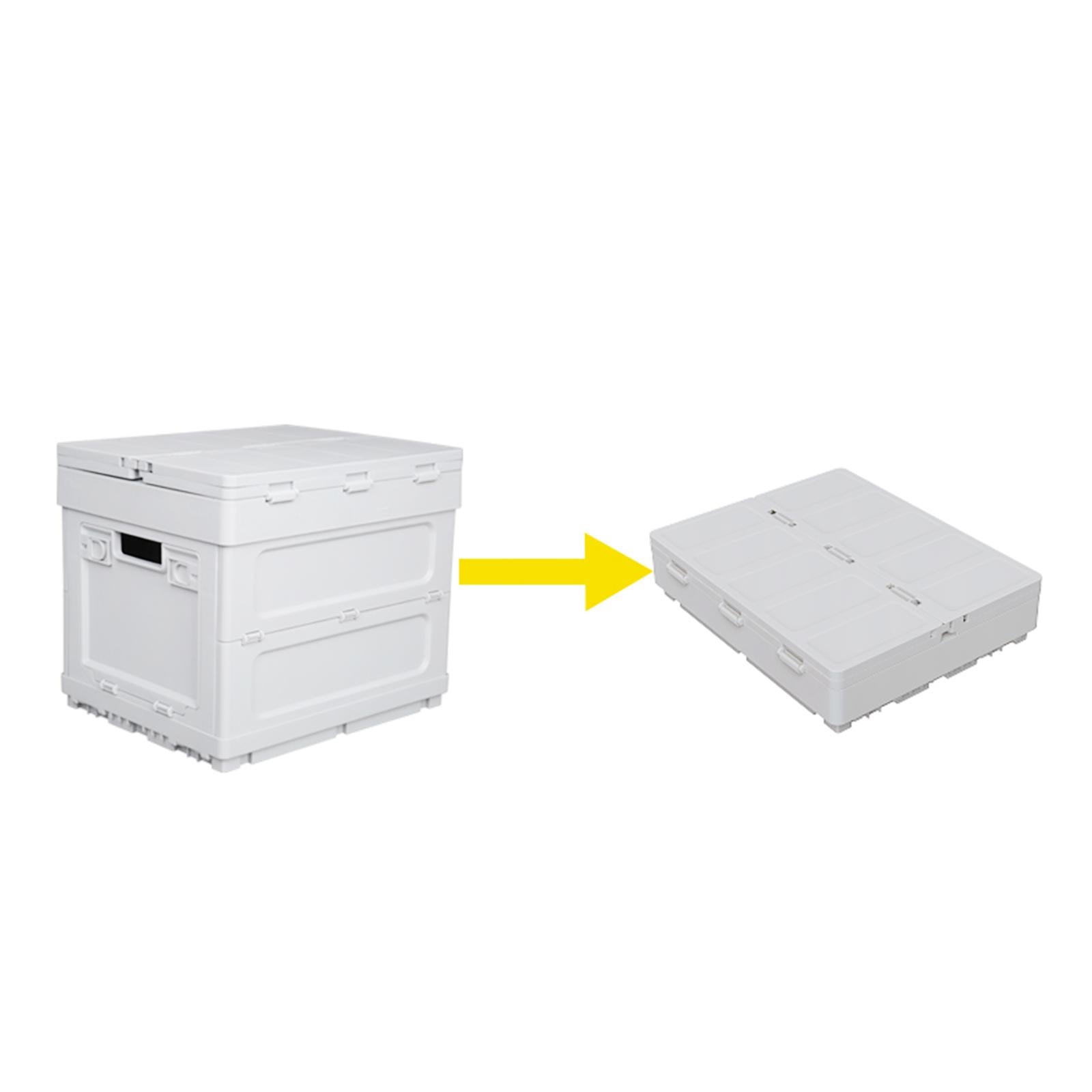 Collapsible Car Trunk Organizer Camping Table Groceries Foldable Storage Box White