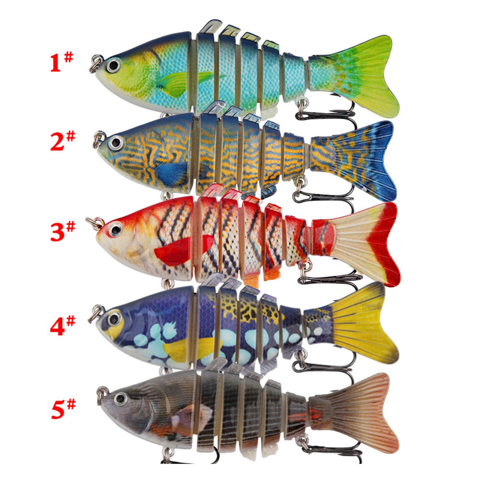 5x Fishing Baits Slow Sinking Fishing Gear Bass Lures for Outdoor Lake River
