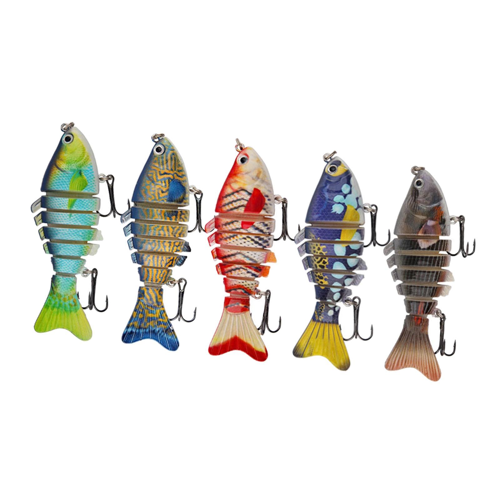 5x Fishing Baits Slow Sinking Fishing Gear Bass Lures for Outdoor Lake River