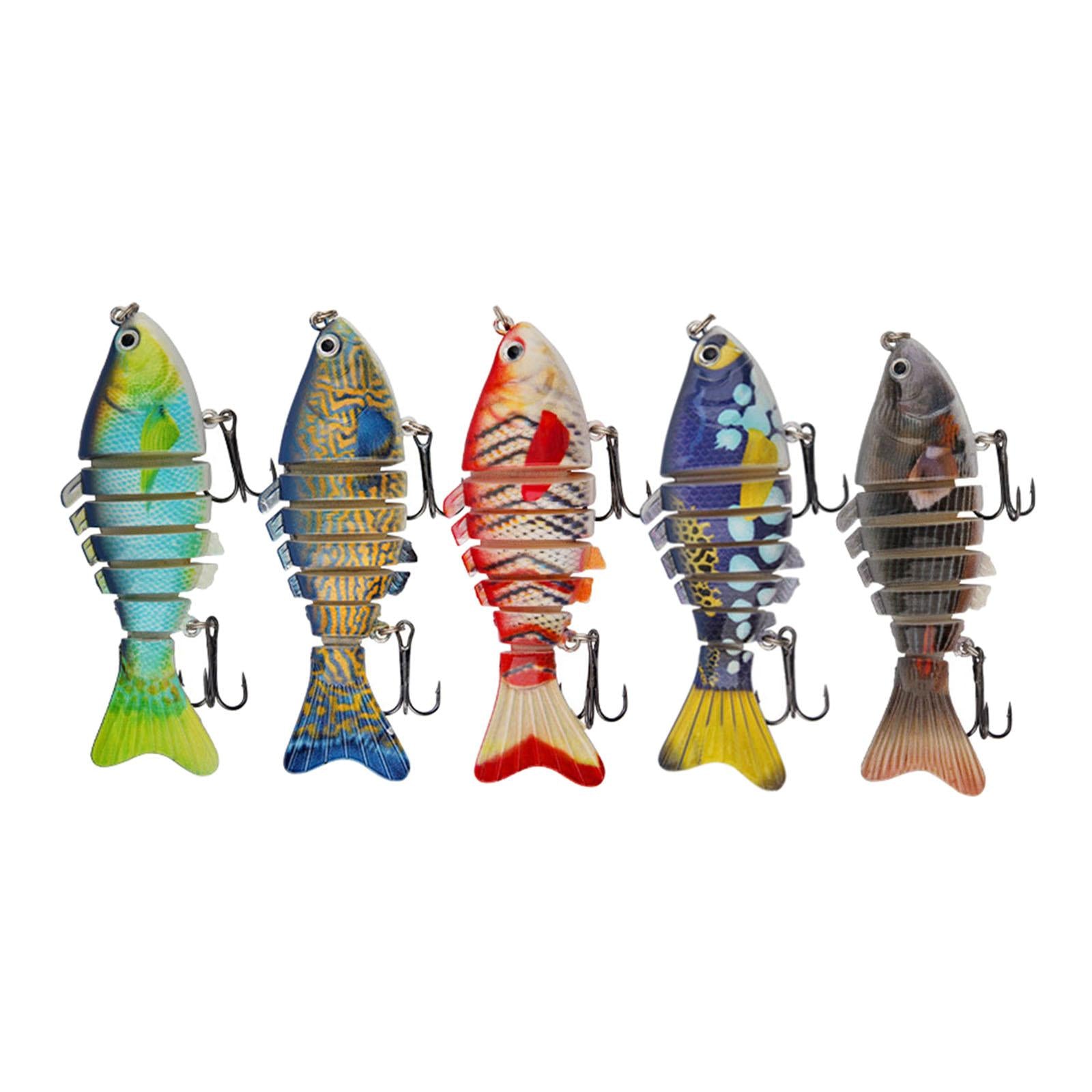 5x Fishing Baits Slow Sinking Fishing Gear Bass Lures for Outdoor Lake River