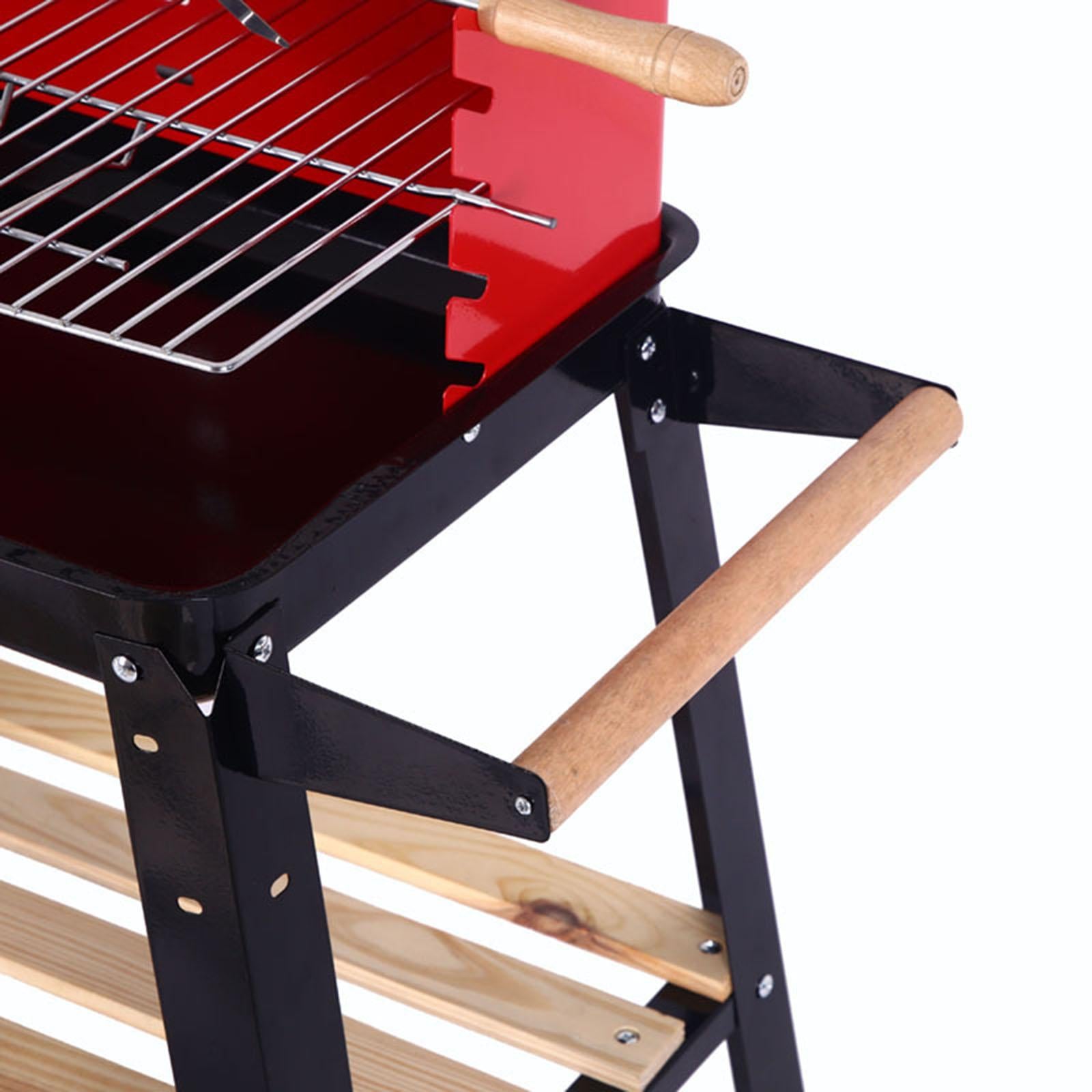 BBQ Grill Large with Storage Shelf Charcoal Grill for Camping Household Yard