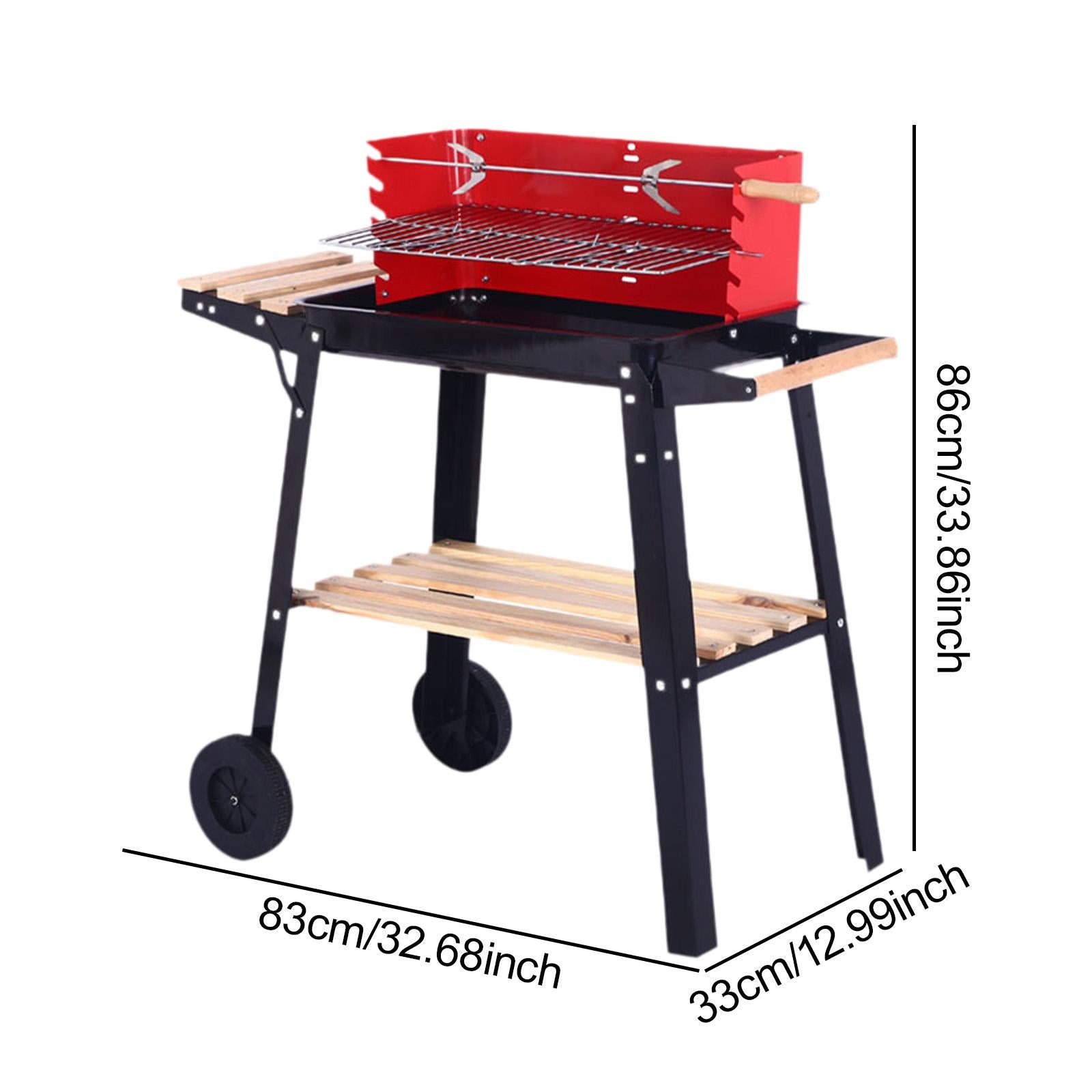 BBQ Grill Large with Storage Shelf Charcoal Grill for Camping Household Yard