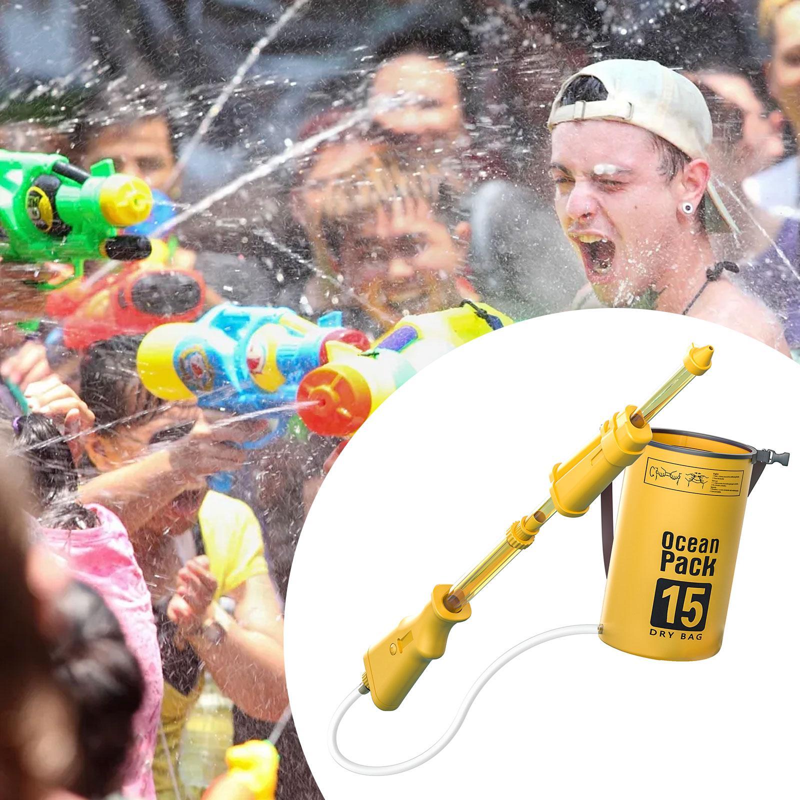 Backpack Water Soaker Toy Hot Weather Large Capacity for Children Boys Girls Yellow