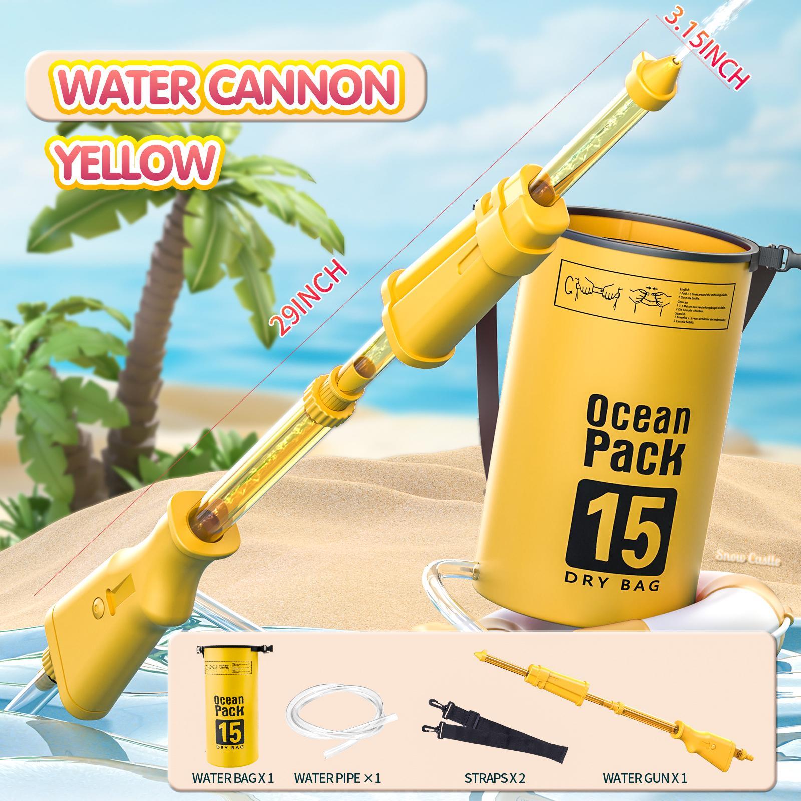 Backpack Water Soaker Toy Summer Large Capacity for Boys Girls Children Kids Yellow