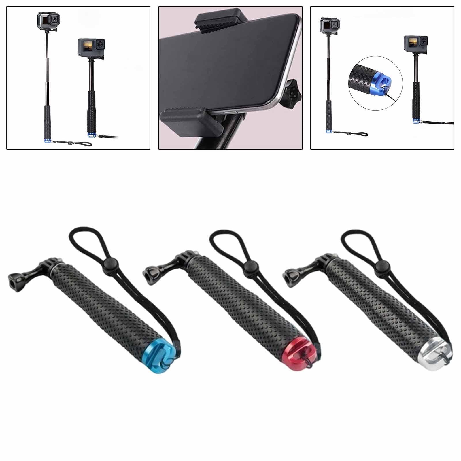 Selfie Stick Handheld Extendable Pole for Adventures Snorkeling Snowboarding Blue