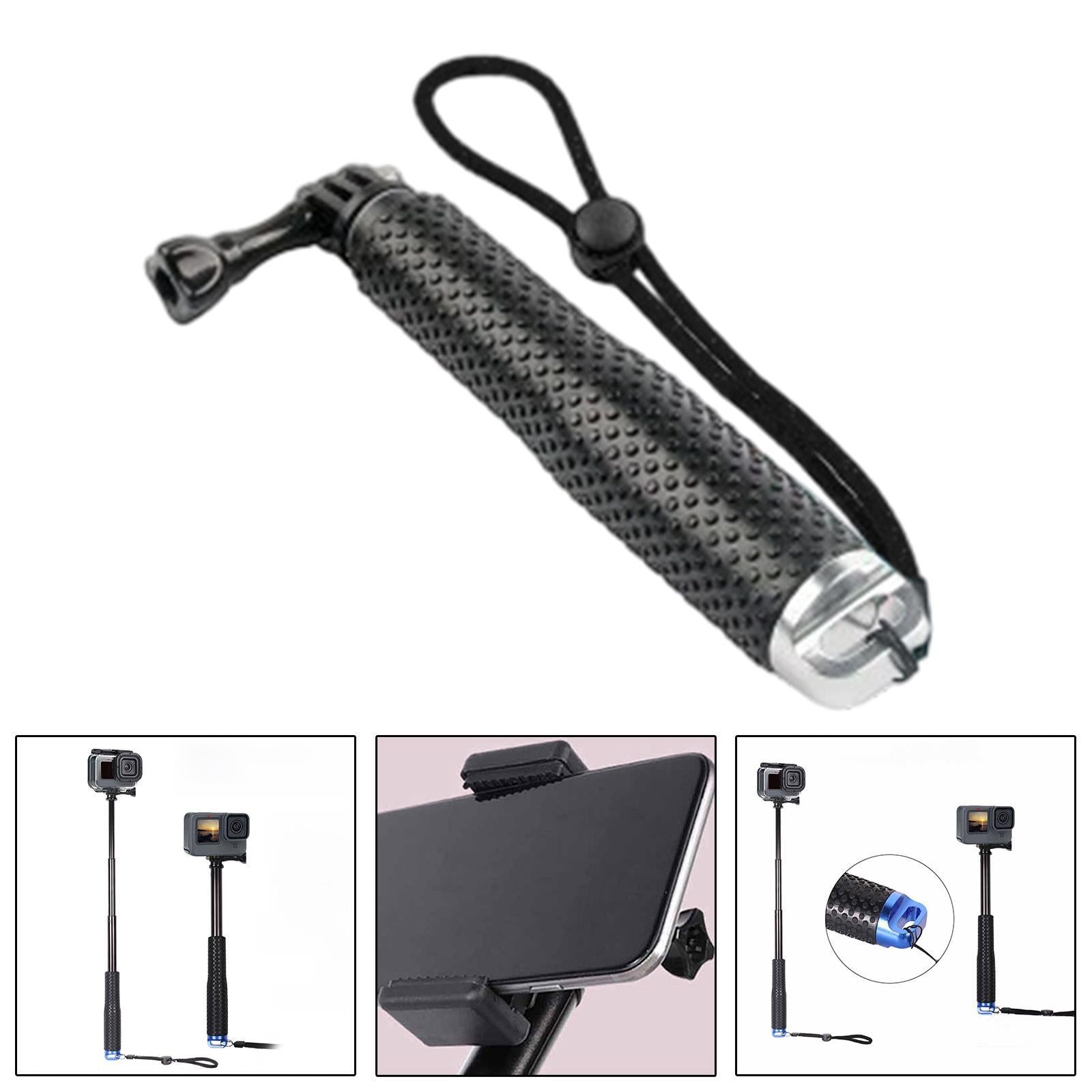 Selfie Stick Handheld Extendable Pole for Adventures Snorkeling Snowboarding Silver