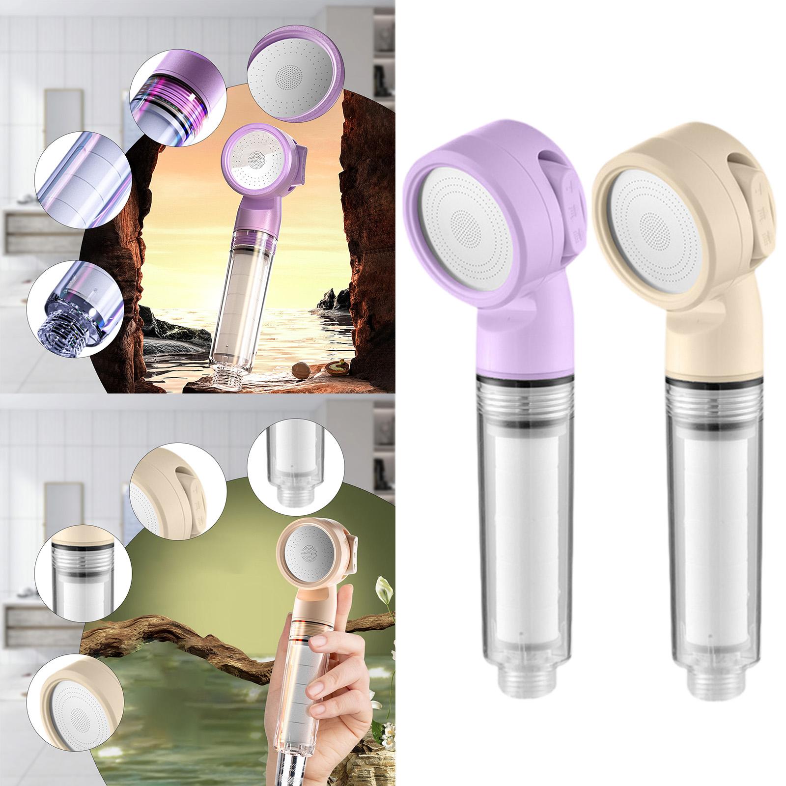 Shower Head Adjustable Water Flow Modes Non Clogging Universal Bathroom Part Purple