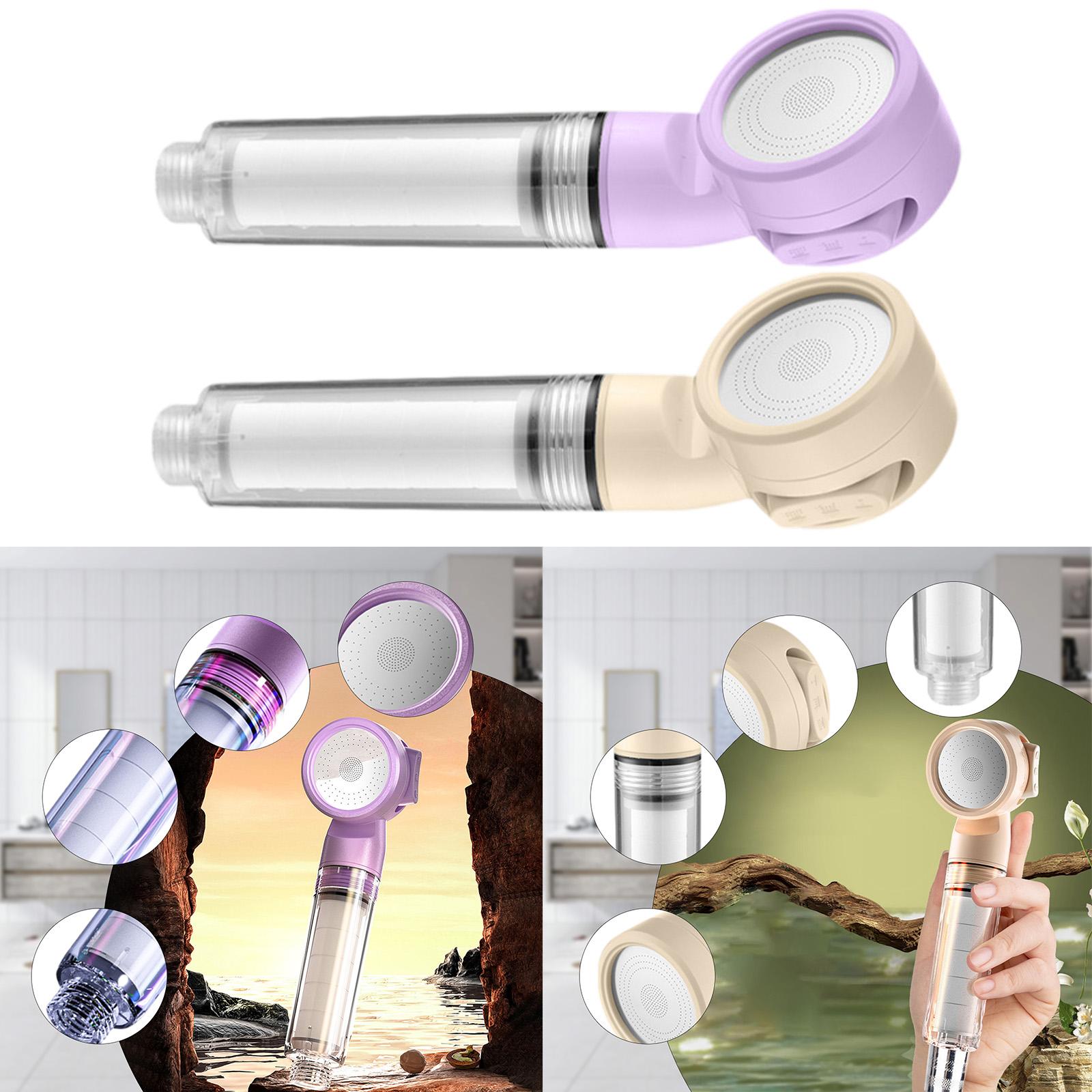 Shower Head Adjustable Water Flow Modes Non Clogging Universal Bathroom Part Purple