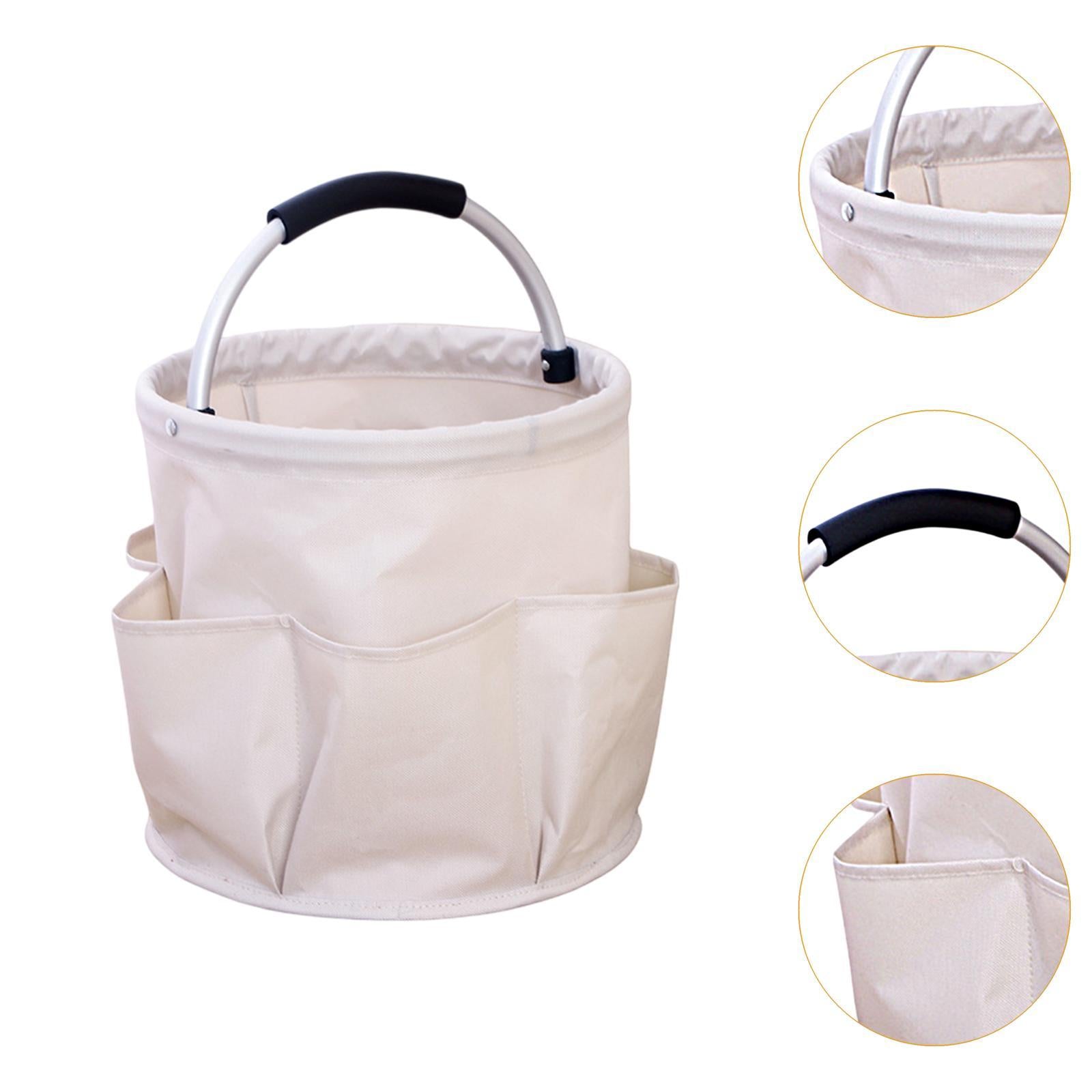 Garden Tool Bag Portable Folding Tool Organizer for Camping Travel Gardening White