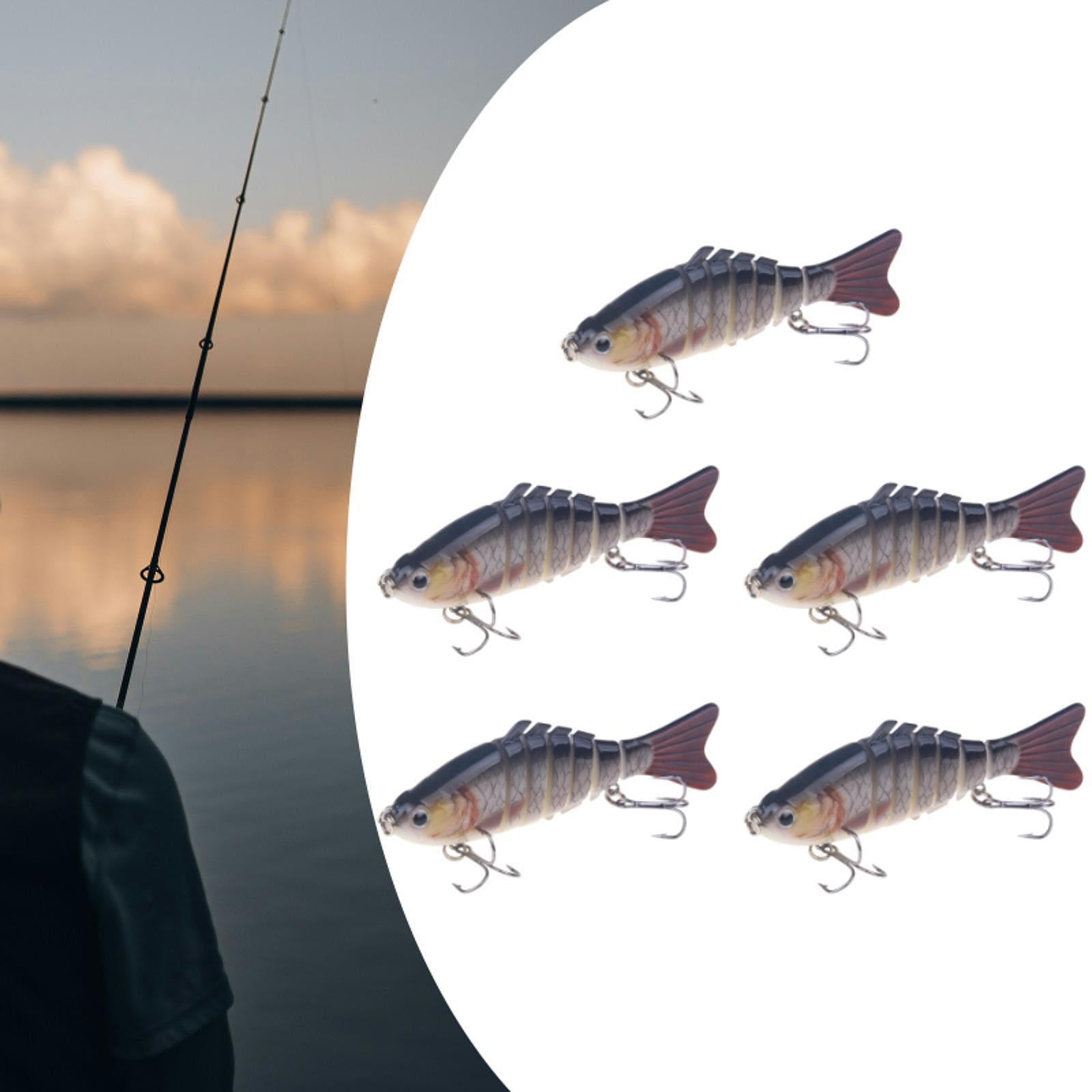 5 Pieces Fishing Lures Hard Baits Topwater Swimbaits for Catfish Pike Salmon