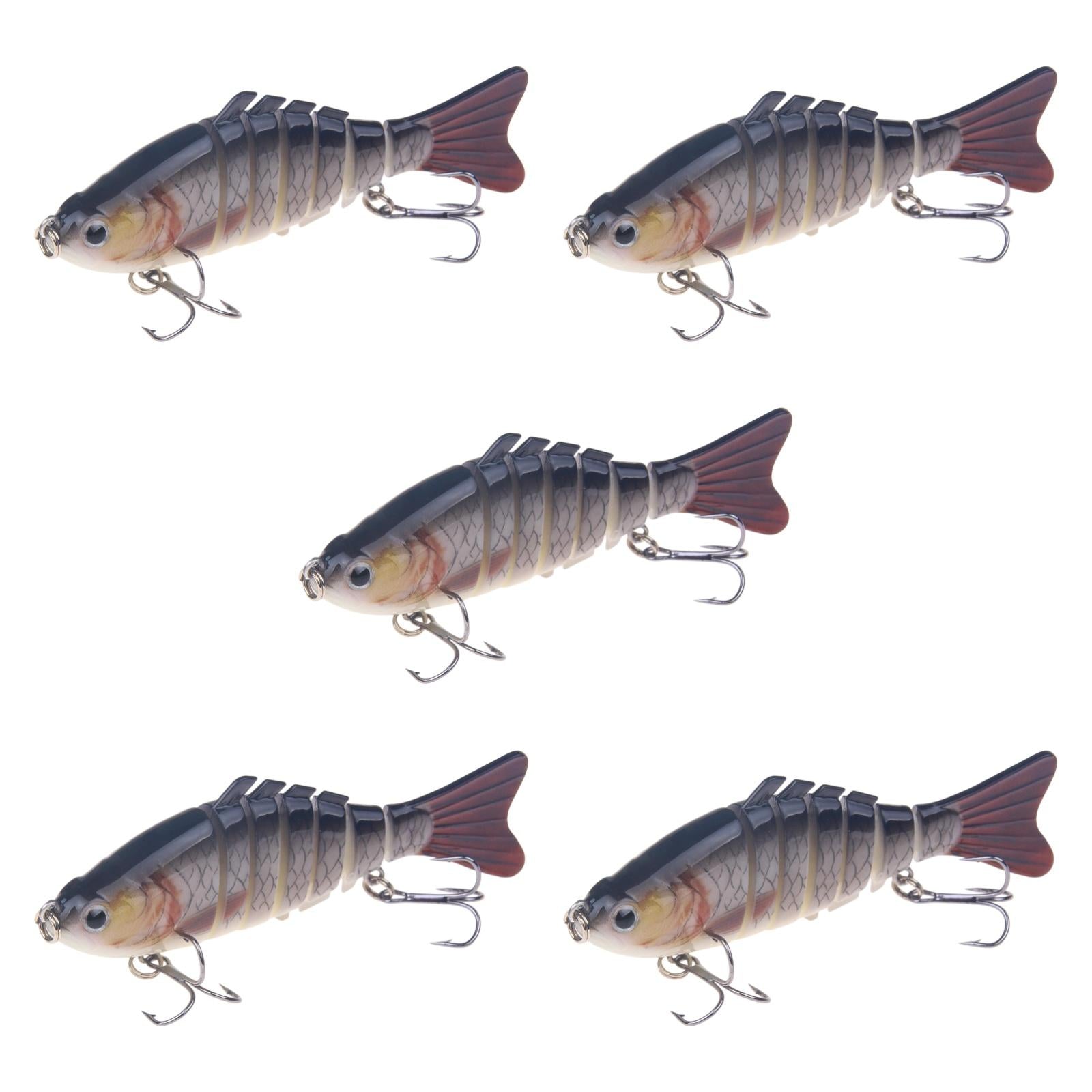5 Pieces Fishing Lures Hard Baits Topwater Swimbaits for Catfish Pike Salmon