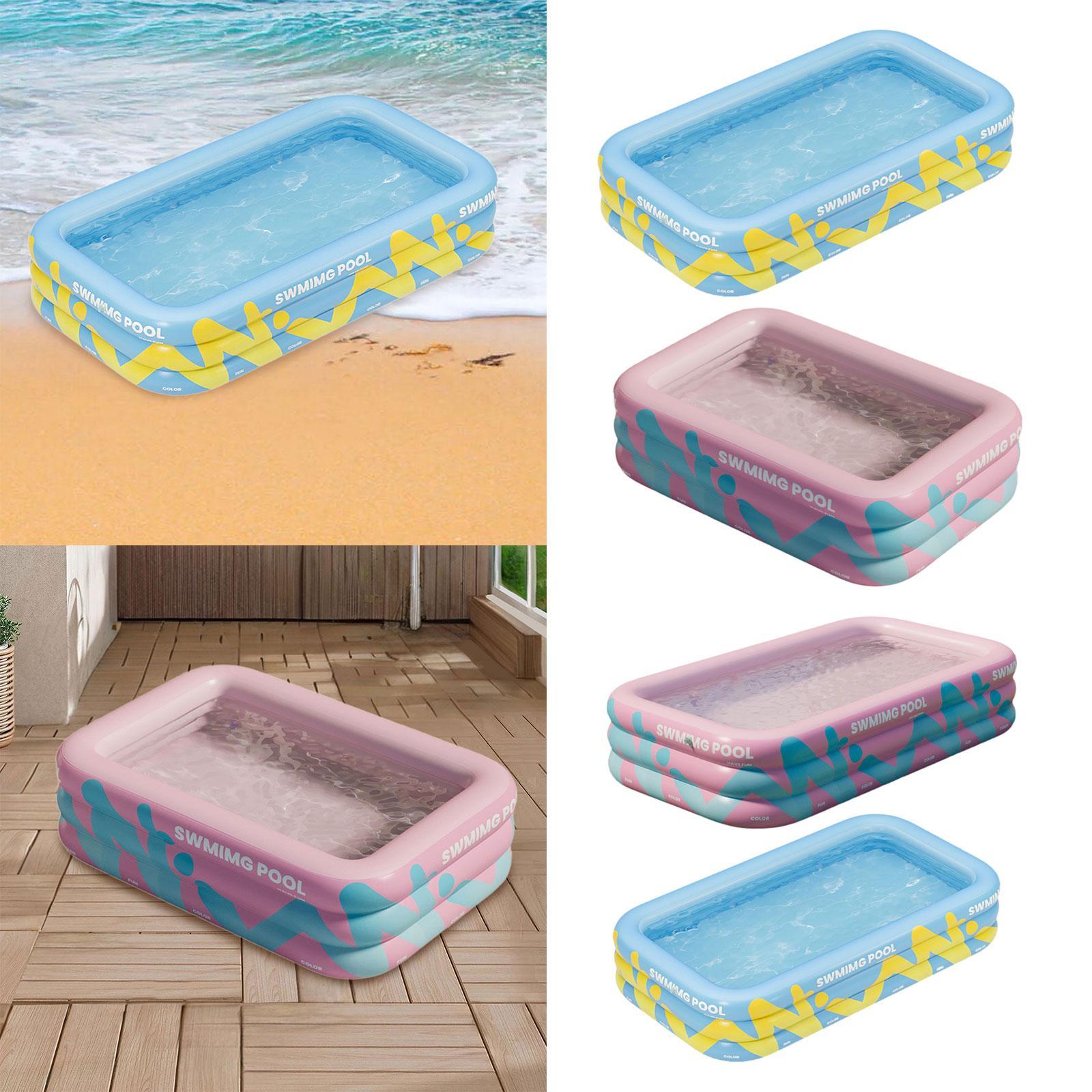 Inflatable Swimming Pool Paddling Pool for Kids and Adults Lawn Outdoor Blue 1.5m