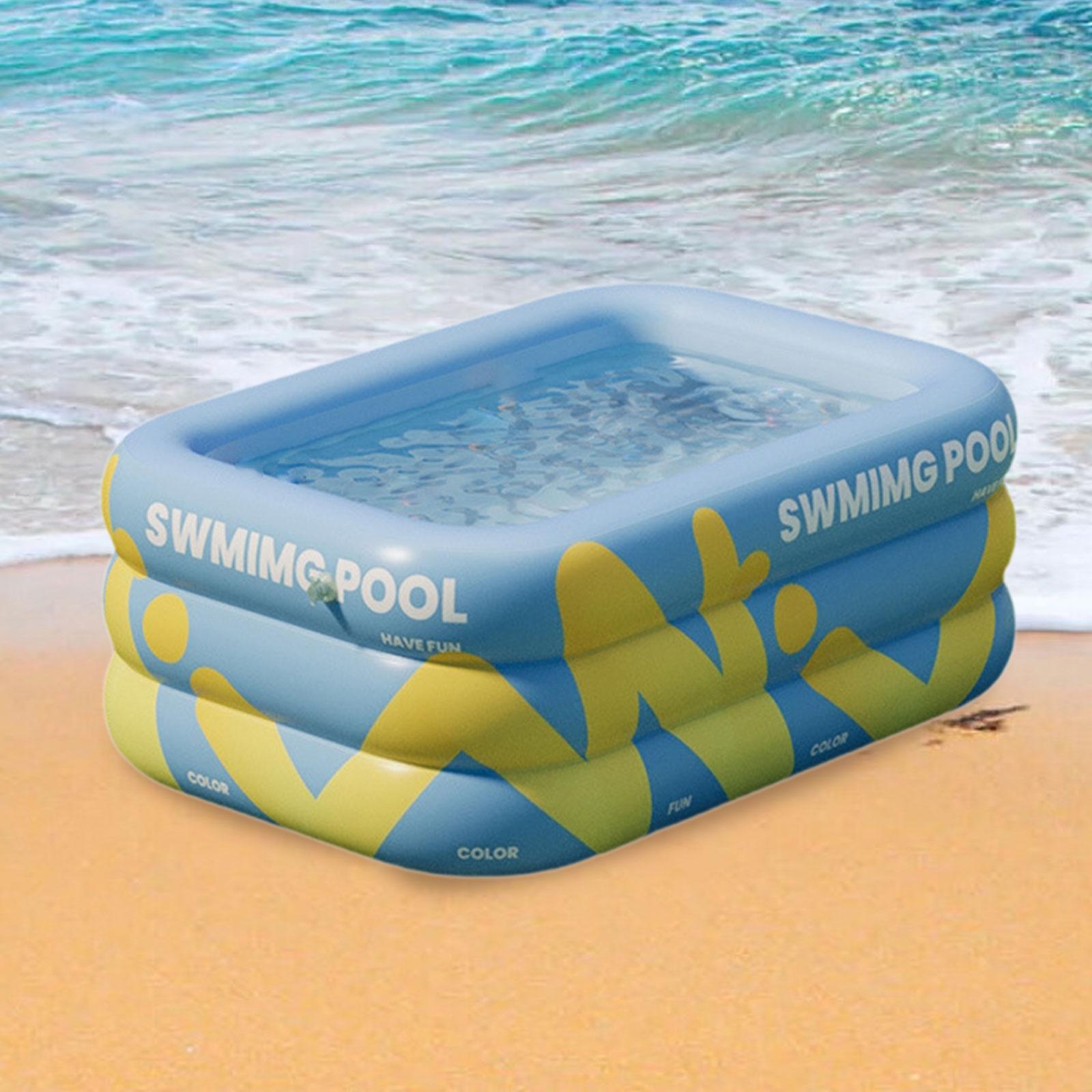 Inflatable Swimming Pool Paddling Pool for Kids and Adults Lawn Outdoor Blue 1.5m