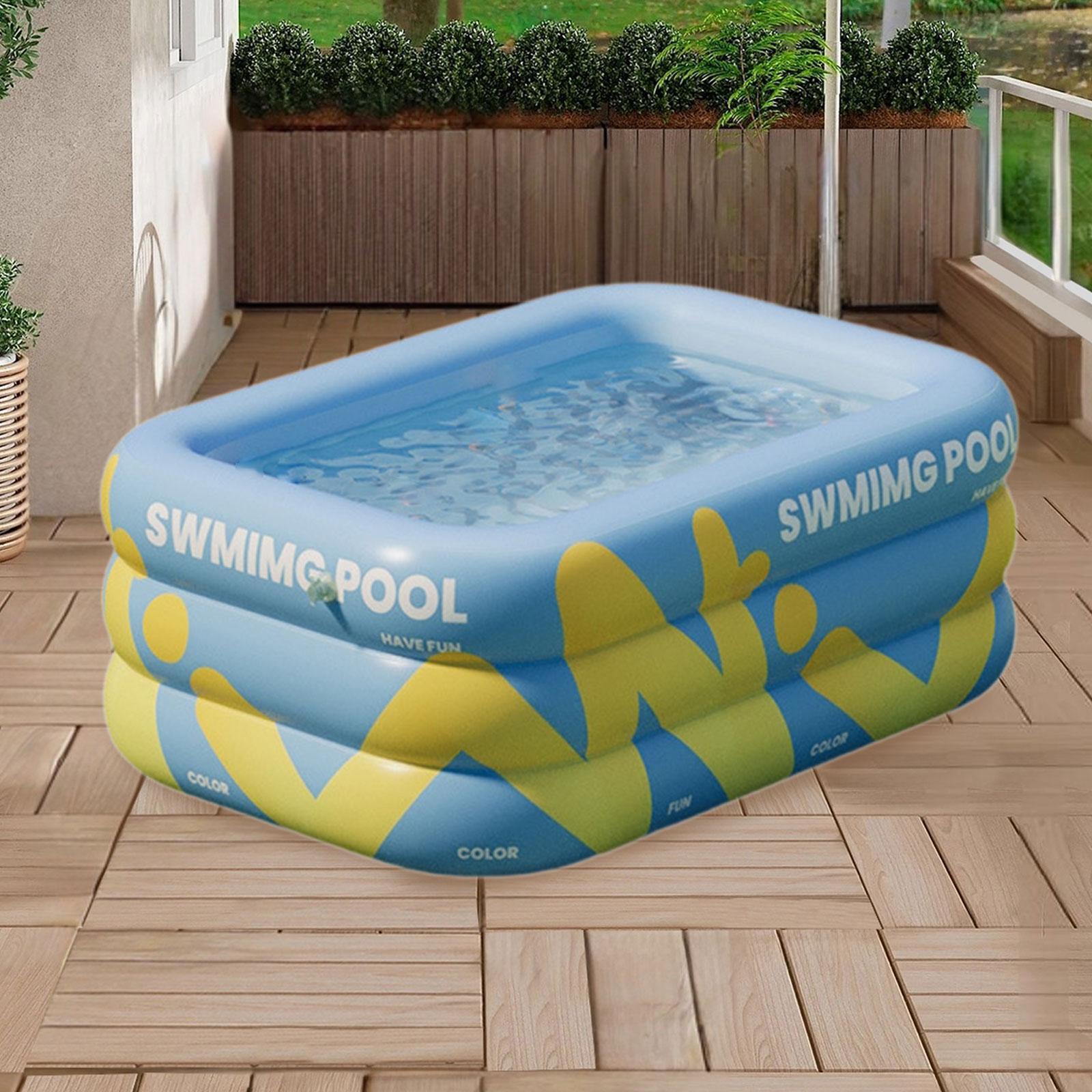 Inflatable Swimming Pool Paddling Pool for Kids and Adults Lawn Outdoor Blue 1.5m