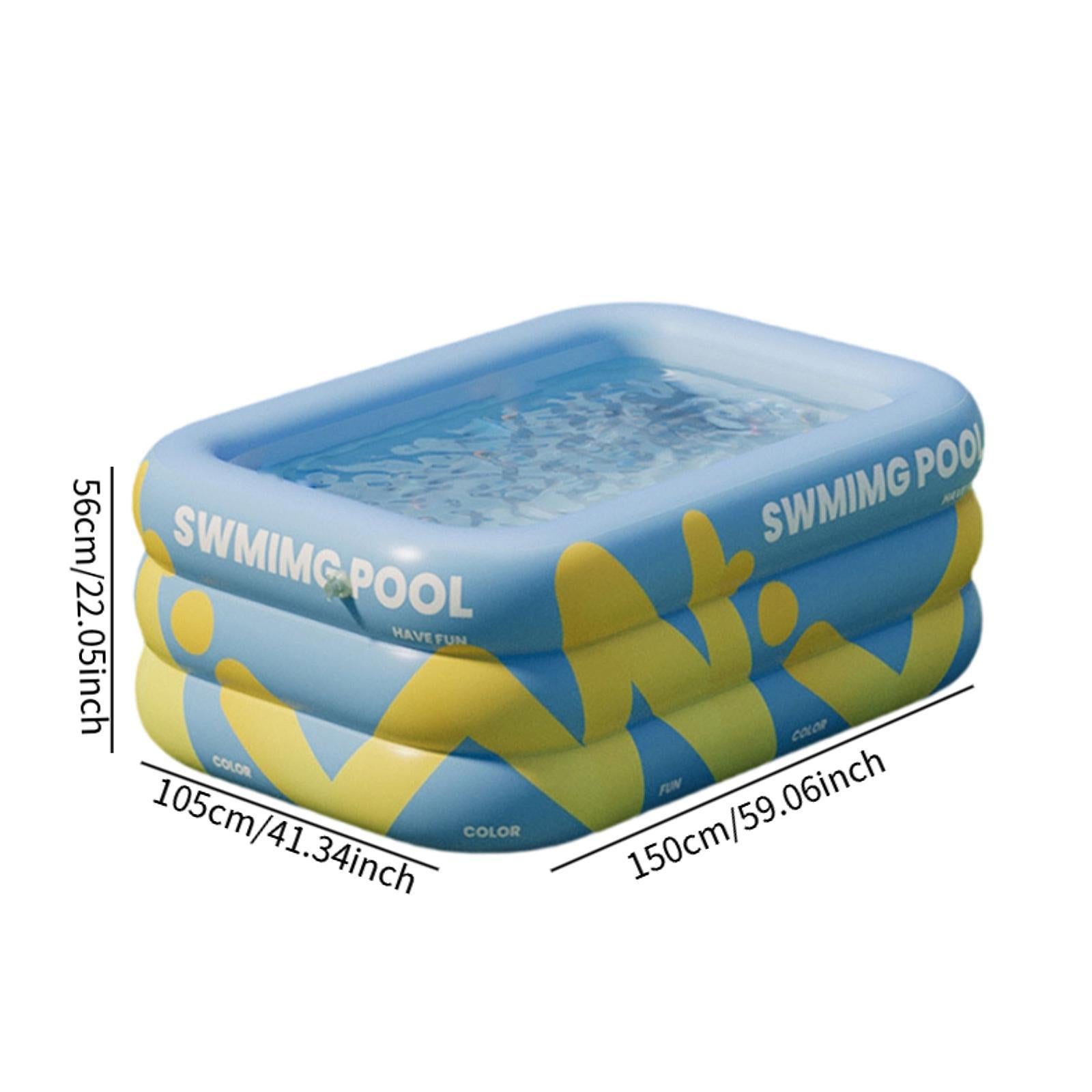 Inflatable Swimming Pool Paddling Pool for Kids and Adults Lawn Outdoor Blue 1.5m