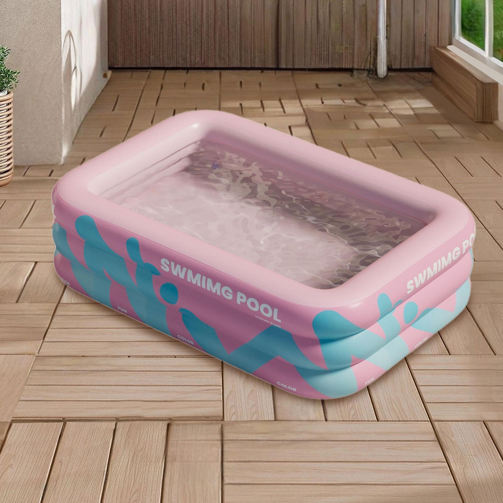 Inflatable Swimming Pool Paddling Pool for Kids and Adults Lawn Outdoor Pink 1.5m
