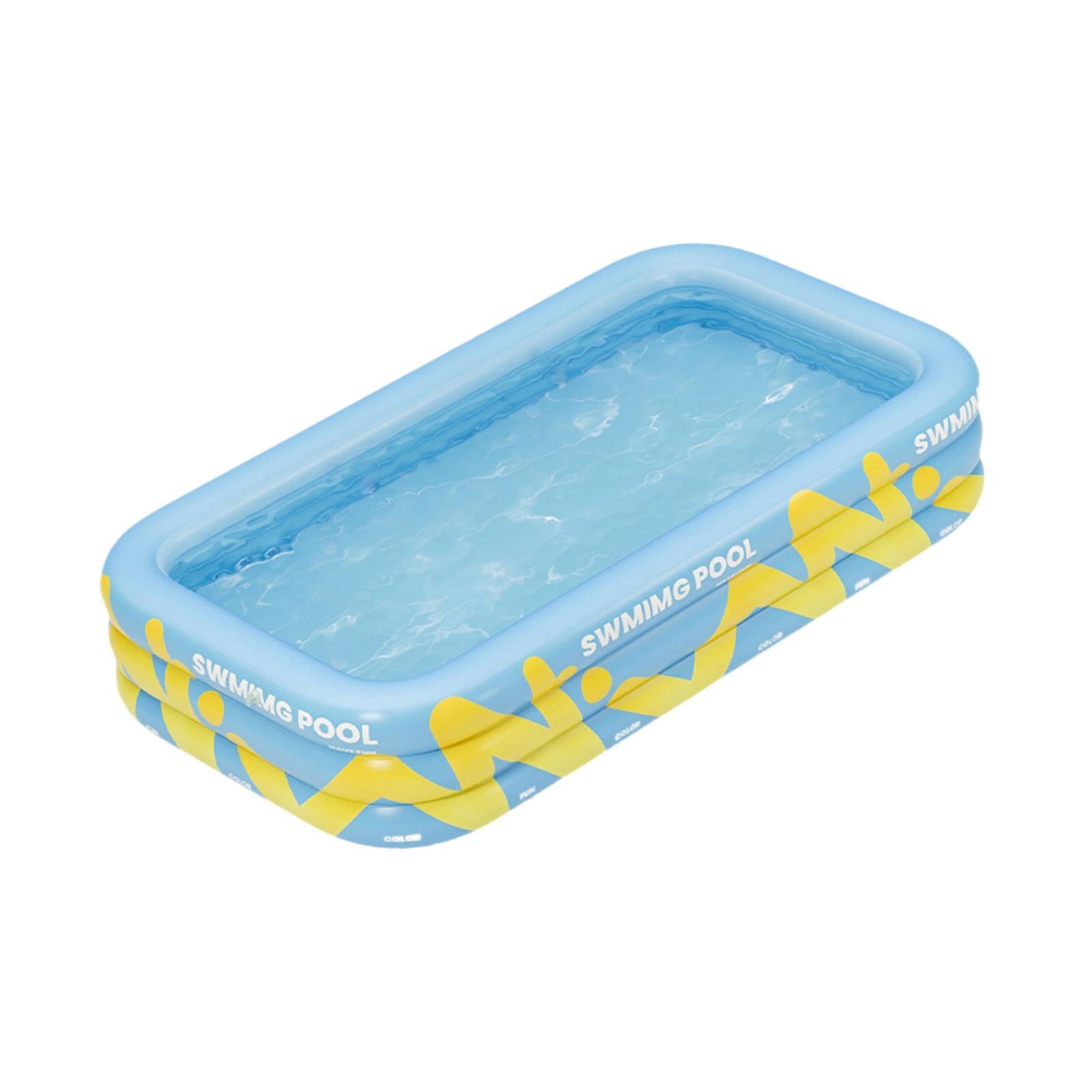 Inflatable Swimming Pool Paddling Pool for Kids and Adults Lawn Outdoor Blue 2.1m