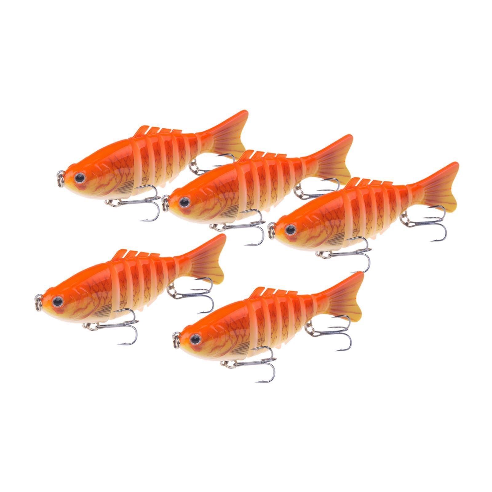 5x Swimbaits Realistic Multi Jointed Fishing Lures for Walleye Bluegill Bass