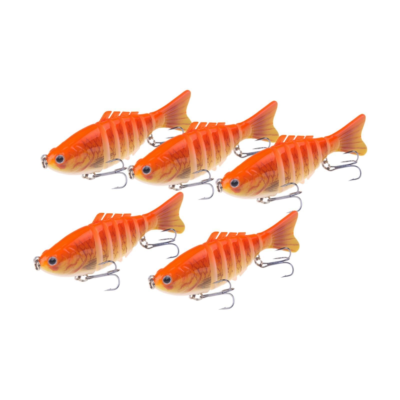 5x Swimbaits Realistic Multi Jointed Fishing Lures for Walleye Bluegill Bass