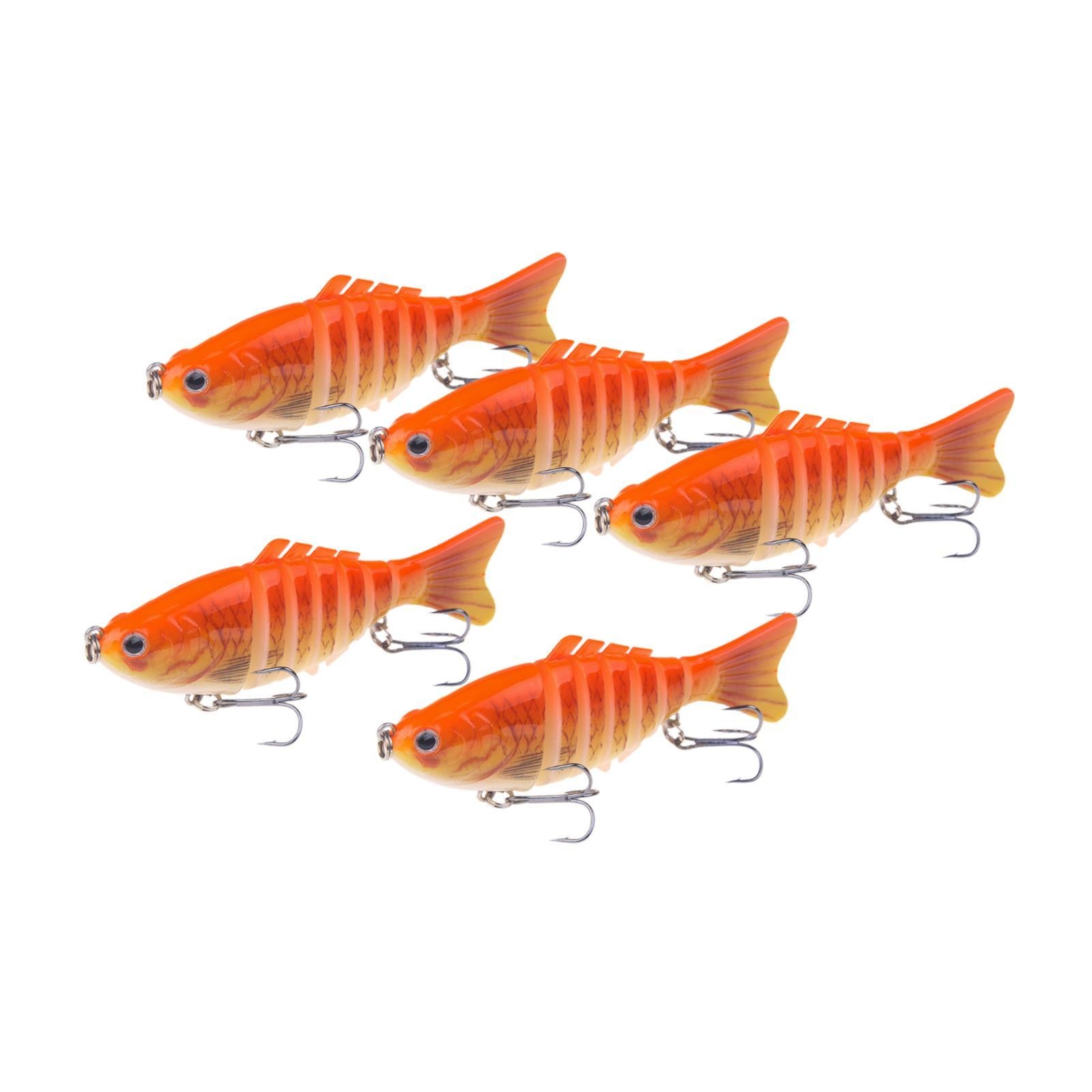 5x Swimbaits Realistic Multi Jointed Fishing Lures for Walleye Bluegill Bass