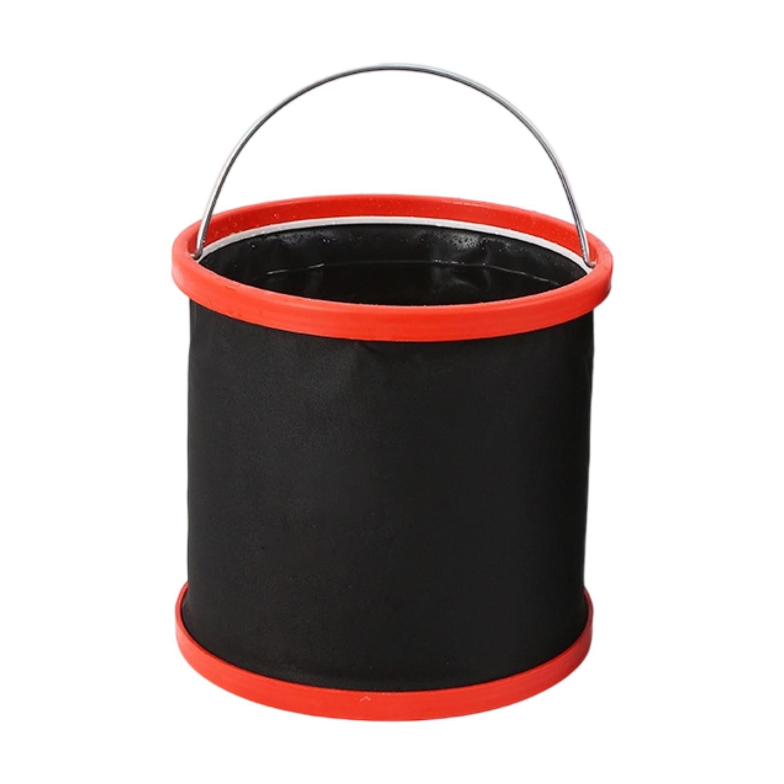 Collapsible Bucket with Handle Fishing Bucket for Backpacking Fishing Indoor 20L red ring
