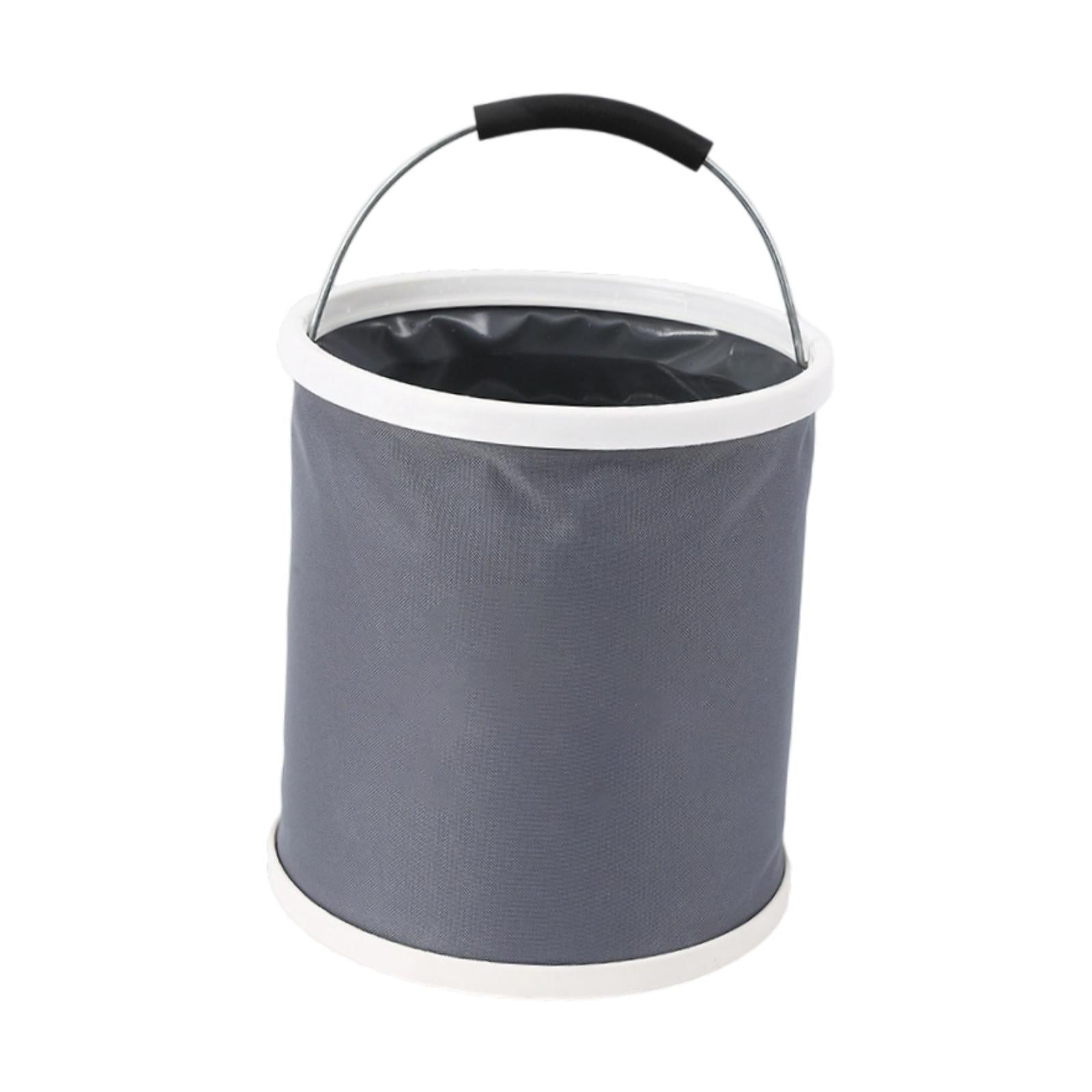 Collapsible Bucket with Handle Fishing Bucket for Backpacking Fishing Indoor 20L white ring