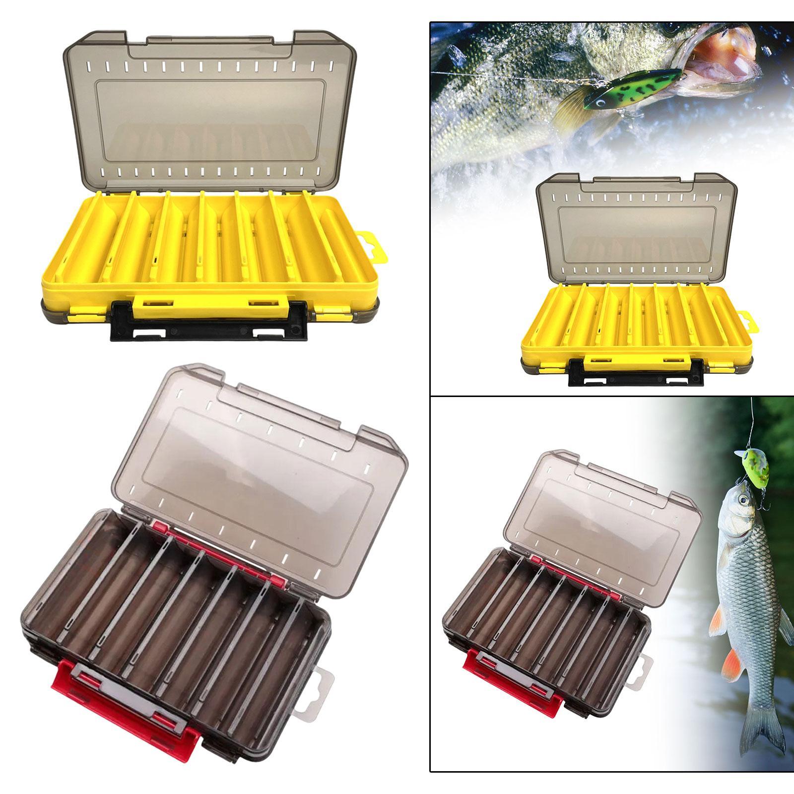Double Sided Baits Box 14 Grids Lightweight Organizing Lures Waterproof Clear yellow