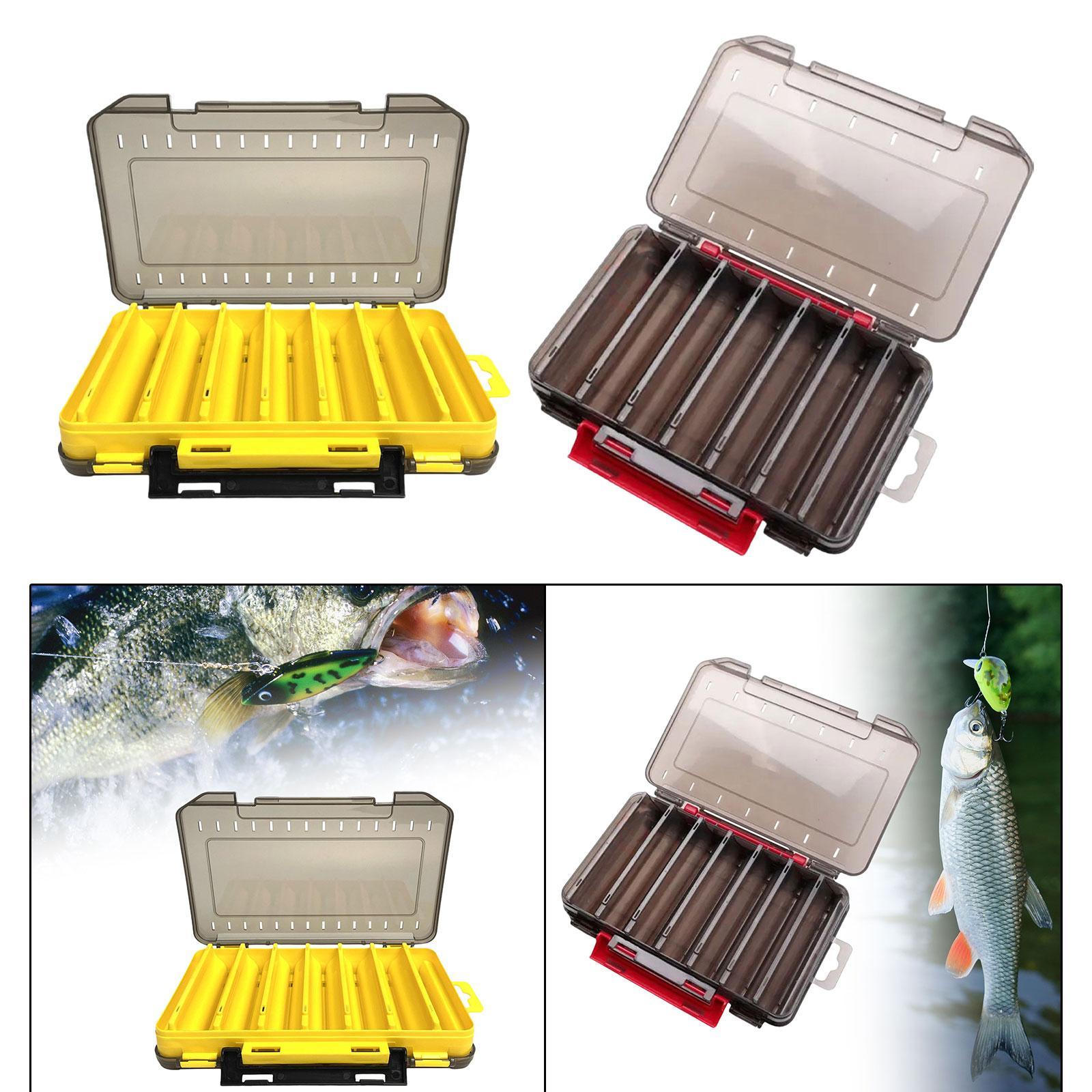 Double Sided Baits Box 14 Grids Lightweight Organizing Lures Waterproof Clear yellow